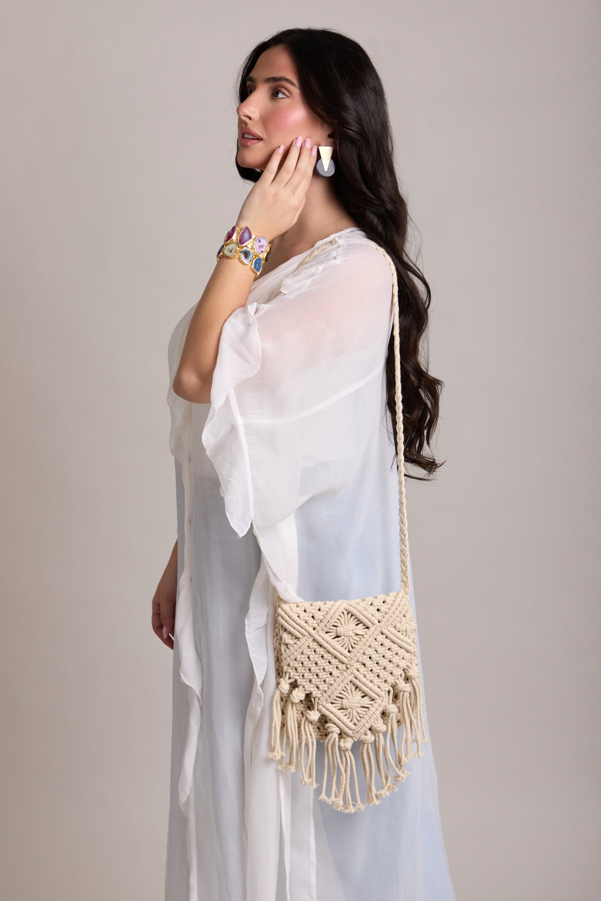 Elegant Ruffled Button Kaftan Cover Up - Flowy Beach Dress for Women | Perfect for Poolside, Vacation & Summer Outfits