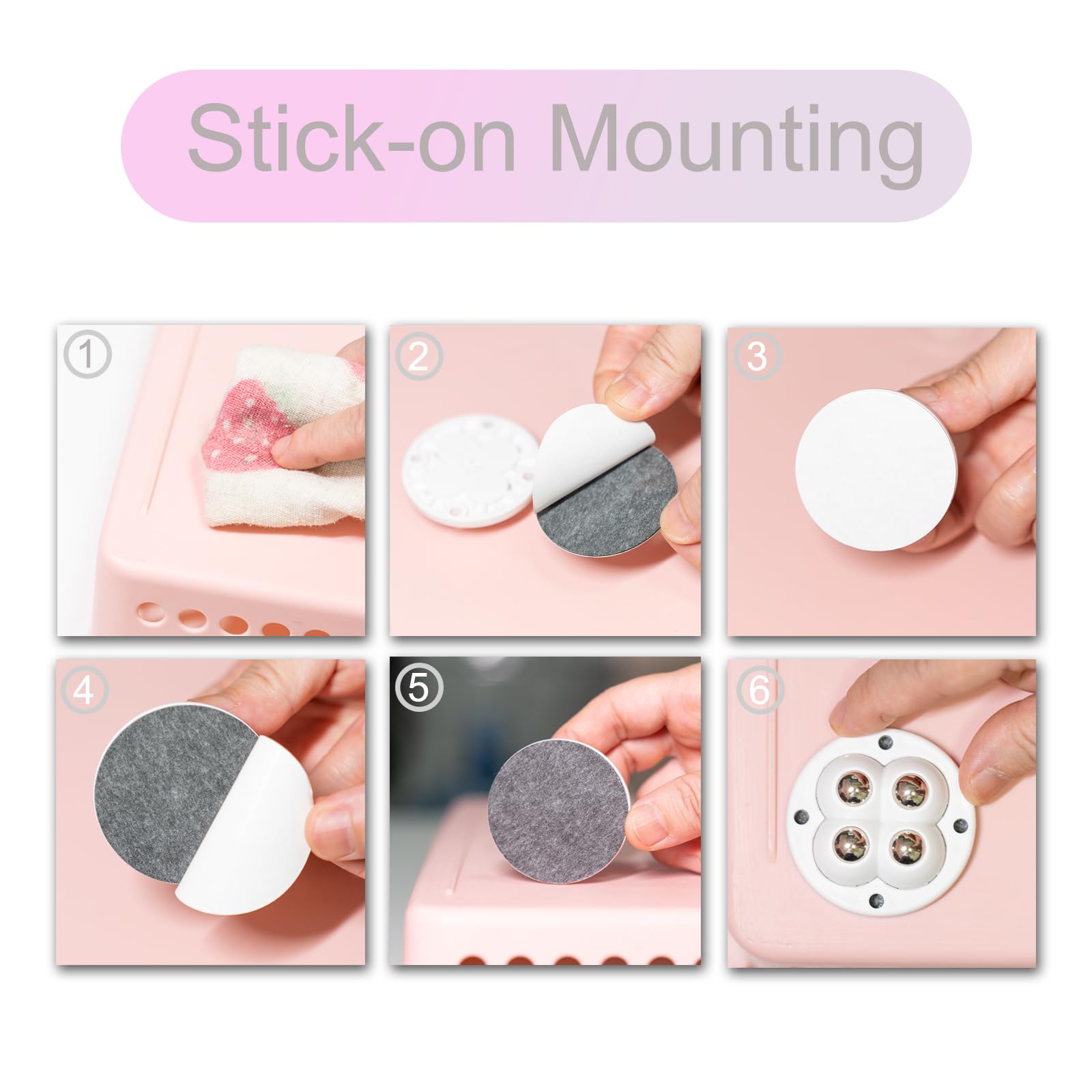 Self-Adhesive Wheels - 4pcs Mini Swivel Casters with Sticky Rollers for Sliding Small Kitchen Appliances, Furniture, Bins & Storage Boxes | Easy Mobility for Microwaves, Refrigerators & Heavy Furniture