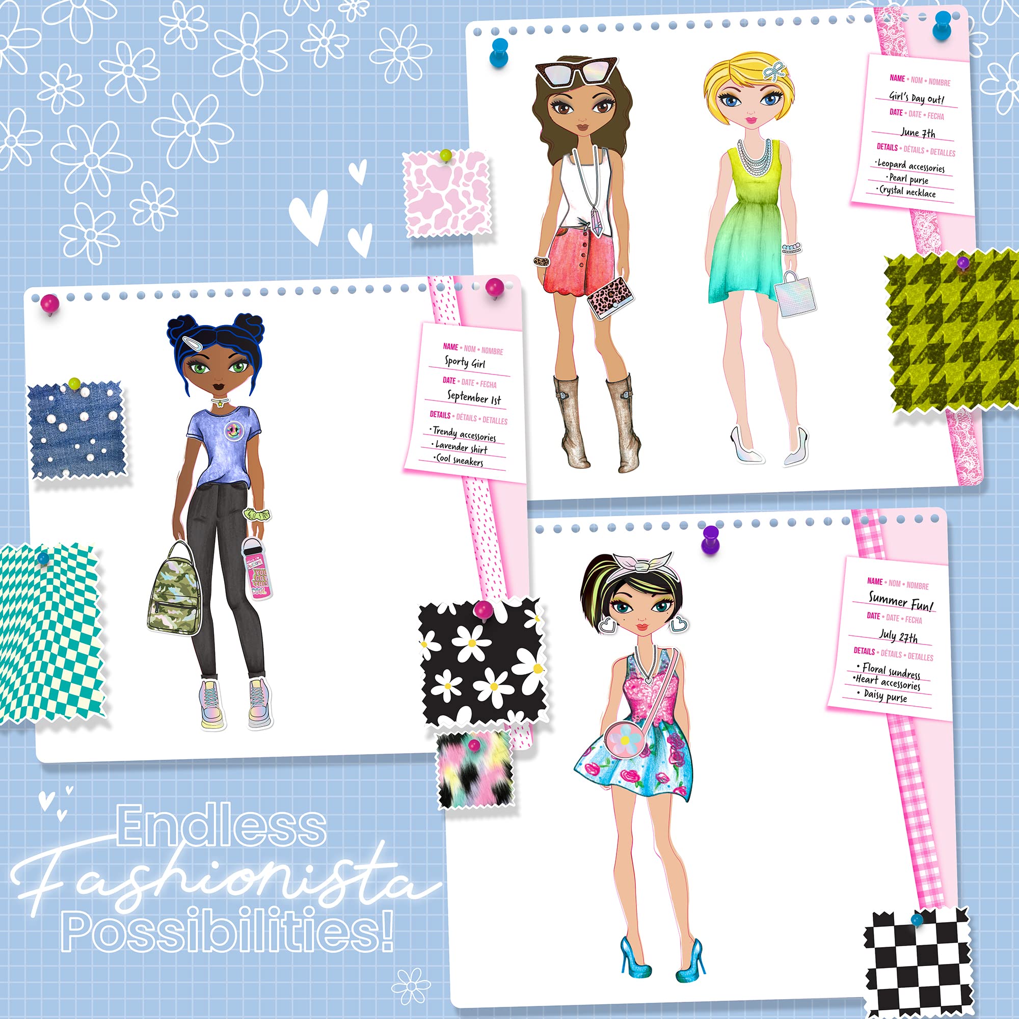 Fashion Angels Fashionista Sketch Set - Fashion Design Sketch Book for Girls with Stencils & Stickers, Creative Drawing Kit for Kids | Perfect for Birthday Gifts, Art Projects & DIY Fashion Design