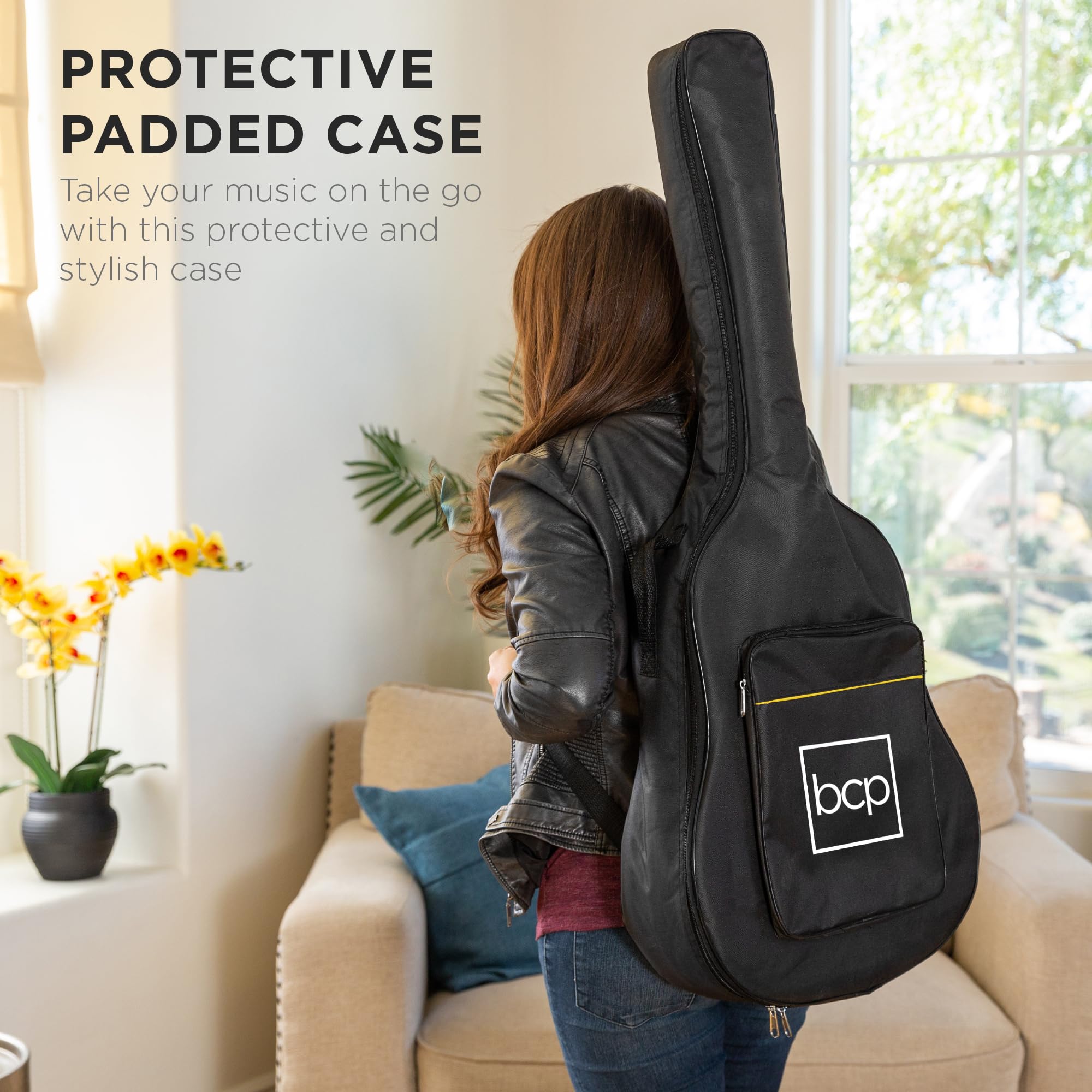 Best Choice Products 41-Inch Full-Size Beginner Acoustic Guitar Starter Set with Gig Bag, Strap, Capo, Strings & Picks - Sunburst Finish | Perfect for Beginners, Practice, Performances & Gifts
