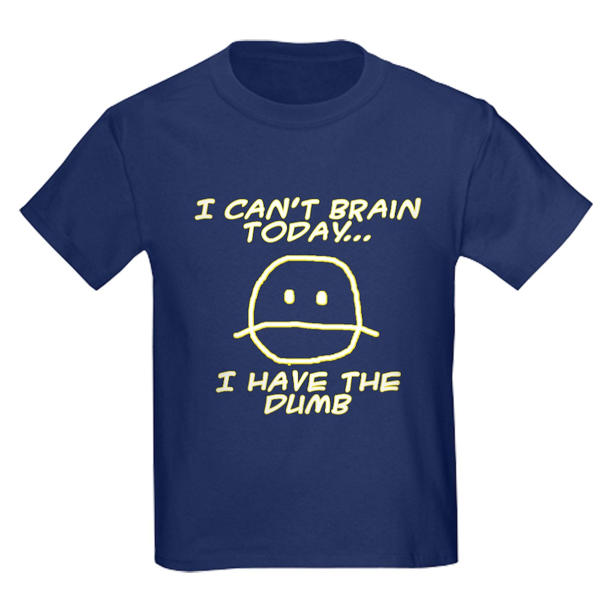 I Can't Brain Today Kids Dark Cotton T-Shirt - Funny Sarcastic Graphic Tee for Boys & Girls - Perfect for School, Playdates & Casual Wear