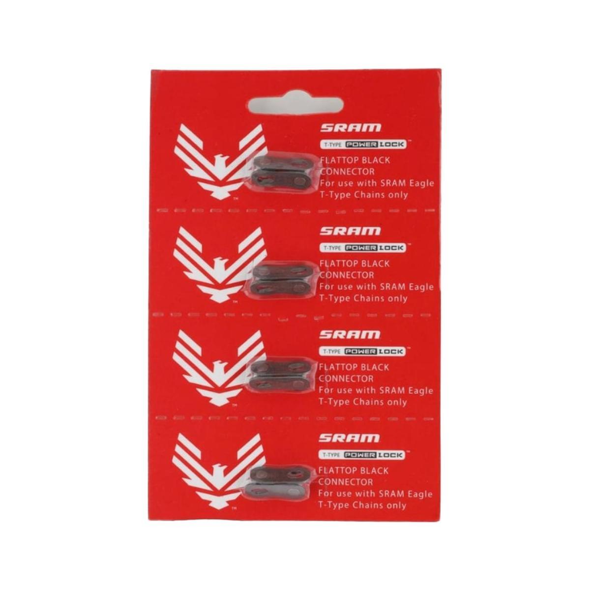 SRAM Eagle T-Type PowerLock Flattop Connector Link - 12-Speed Chain Connector for SRAM Eagle T-Type Flattop Chains (Black, 4-Pack) | Perfect for Mountain Biking, Road Cycling & Bike Maintenance
