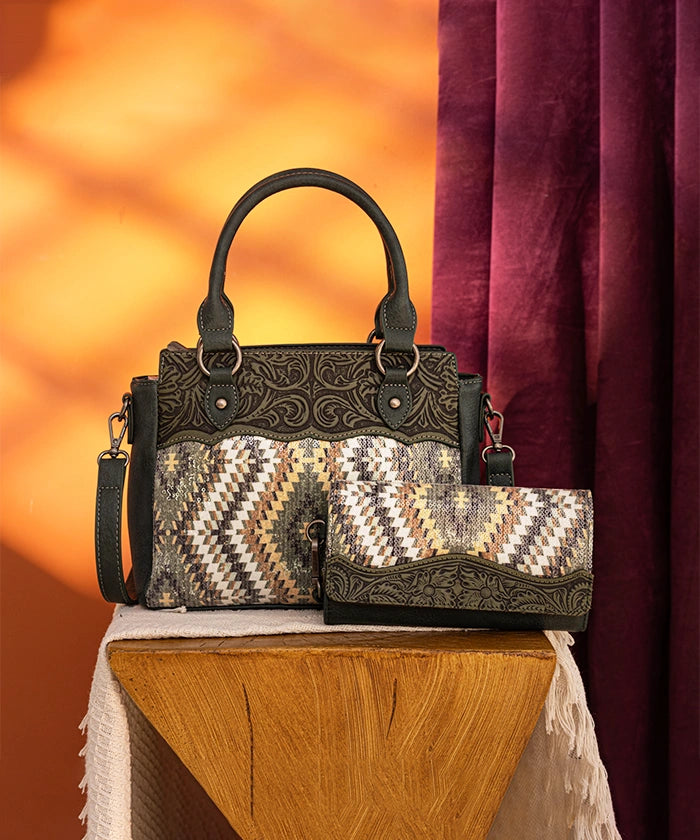 Montana West Sequined Aztec Tote Bag Set for Women - Stylish Handbag with Shoulder Strap, Perfect for Work, Travel & Everyday Use