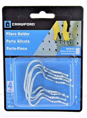 Crawford 18613 Peg Plier Holder 2 Pack - Heavy Duty Clamp Organizer for Tools, Garage & Workshop Storage - Perfect for DIY, Woodworking, and Home Improvement Projects