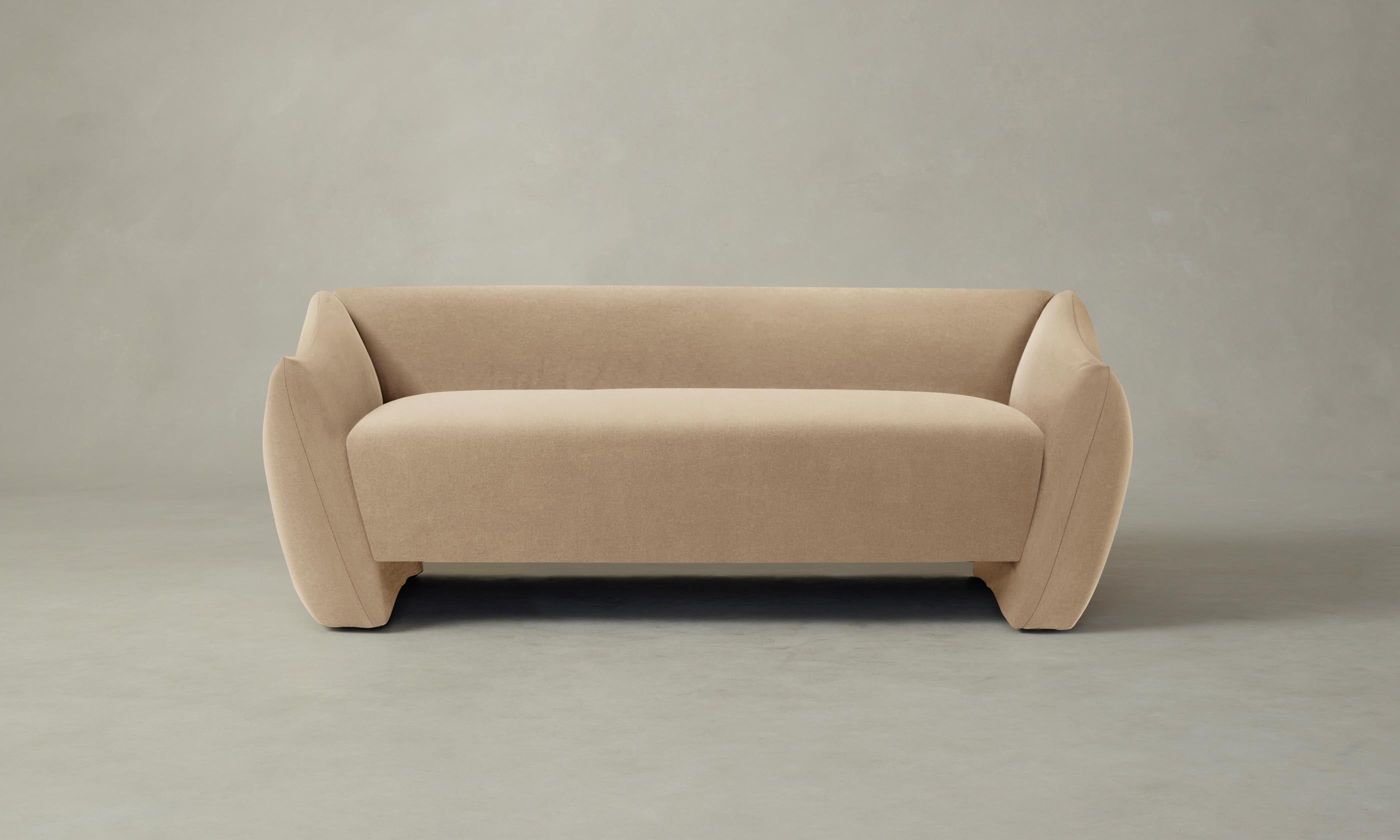 Luxury Mohair Almond The Bond Settee - Elegant Sofa for Living Room, Lounge & Office - Perfect for Modern Home Decor & Comfortable Seating
