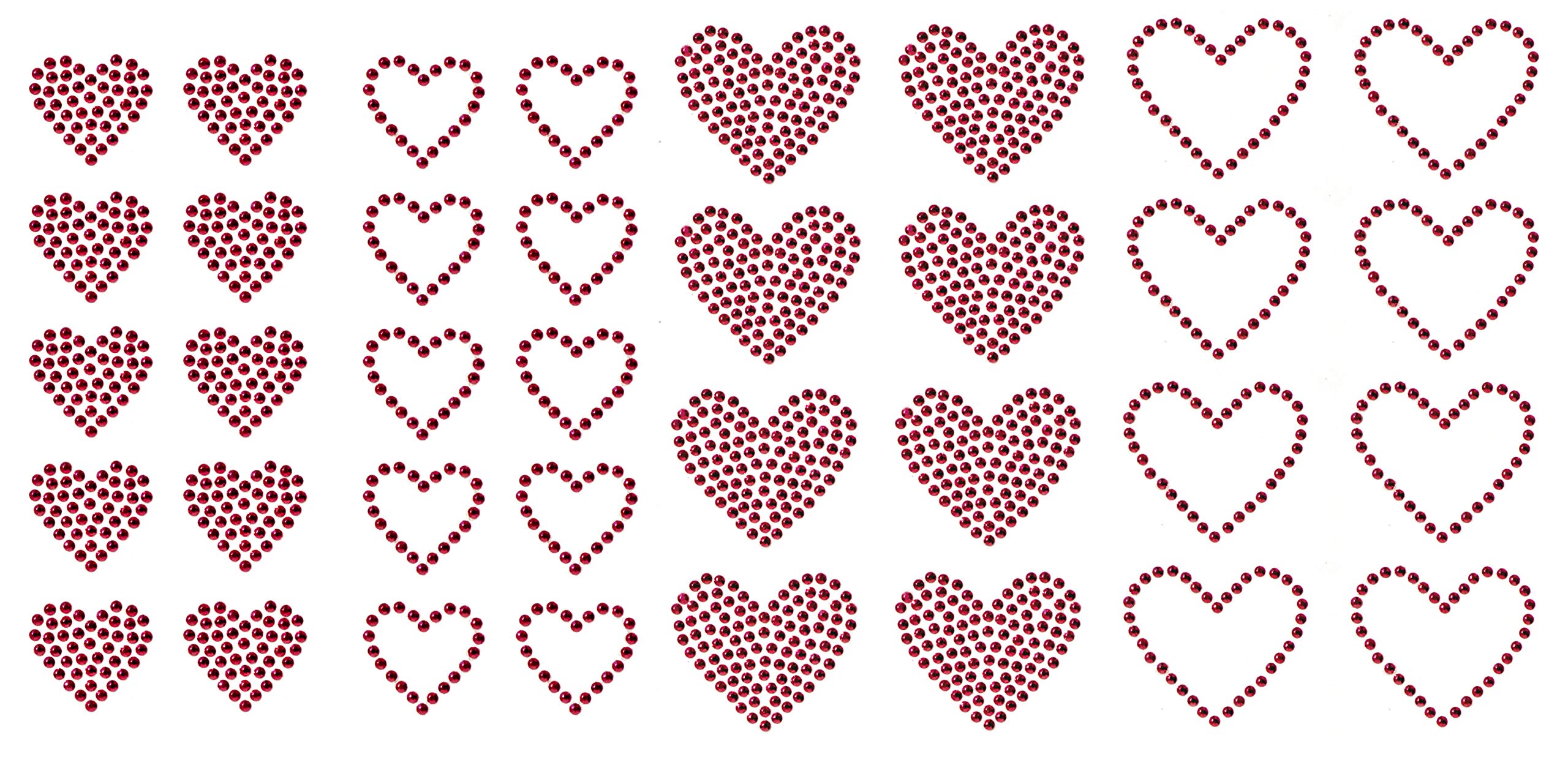 36pcs Hotfix Rhinestone Iron-On Transfers - Neon Pink Heart Studs for DIY Clothing, Hats, Bags & Accessories Decoration