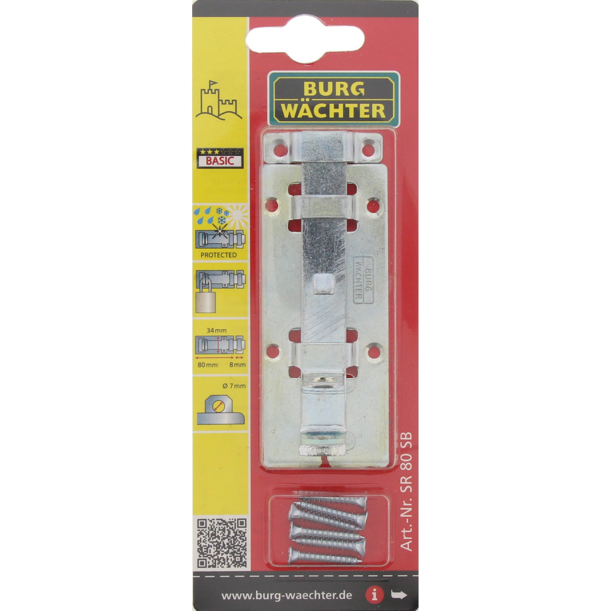 Burg-Wächter SR 80 SB High Security Padlock System - Heavy Duty Concealed Door Lock Deadbolt for Home & Business Protection | Secure Sheds, Gates & Storage Units