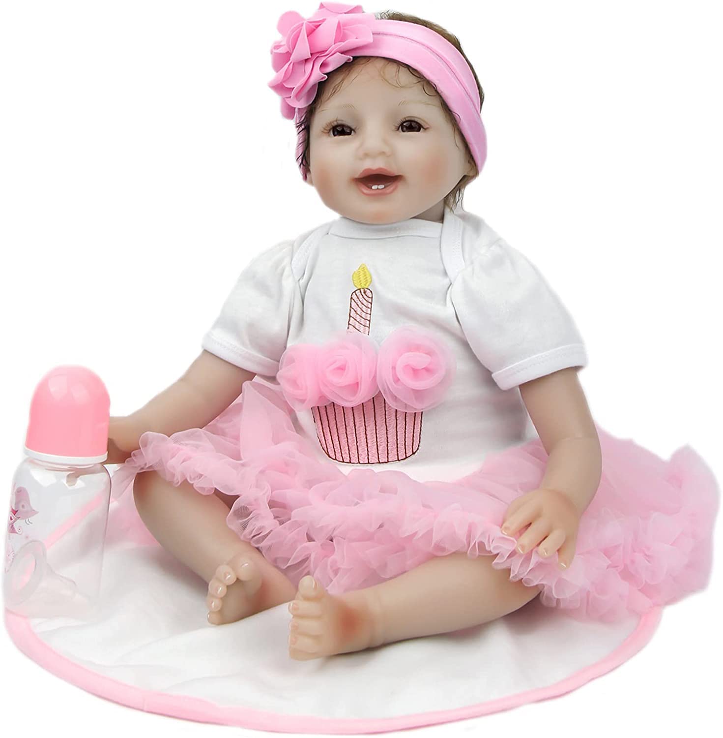 MAIHAO Reborn Baby Doll Clothes - Pink Crown Dresses for 17-22 Inch Newborn Baby Doll Girls | Outfit & Skirt Accessories | Perfect for Dress-Up, Collecting & Role Play