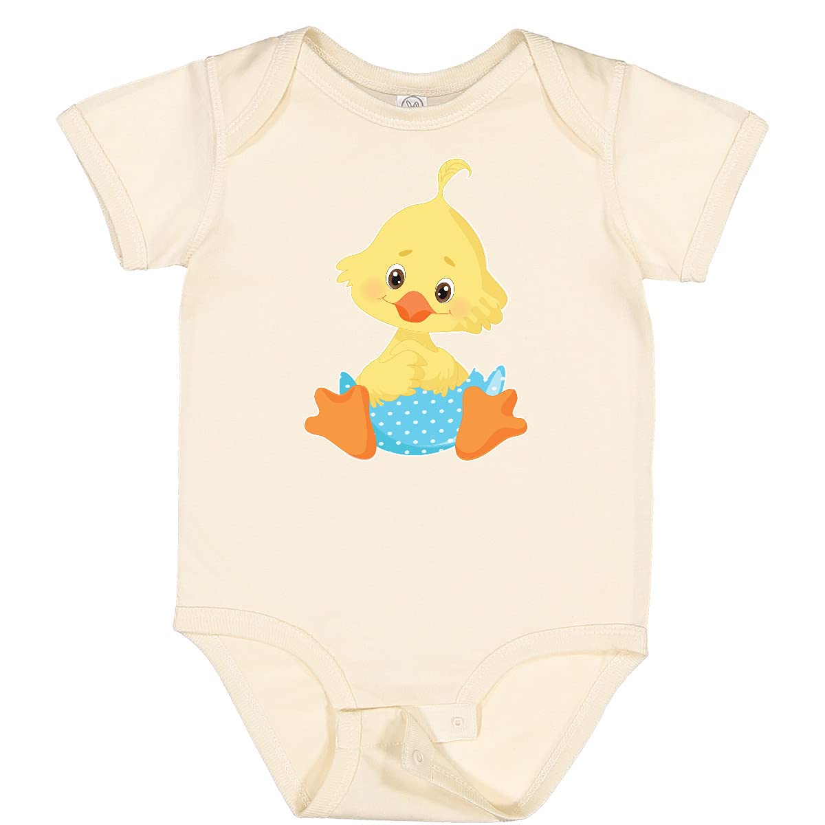 Inktastic Cute Easter Chick in Blue Easter Egg Baby Bodysuit - Soft Cotton Infant Onesie for Easter Photos & Spring Celebrations