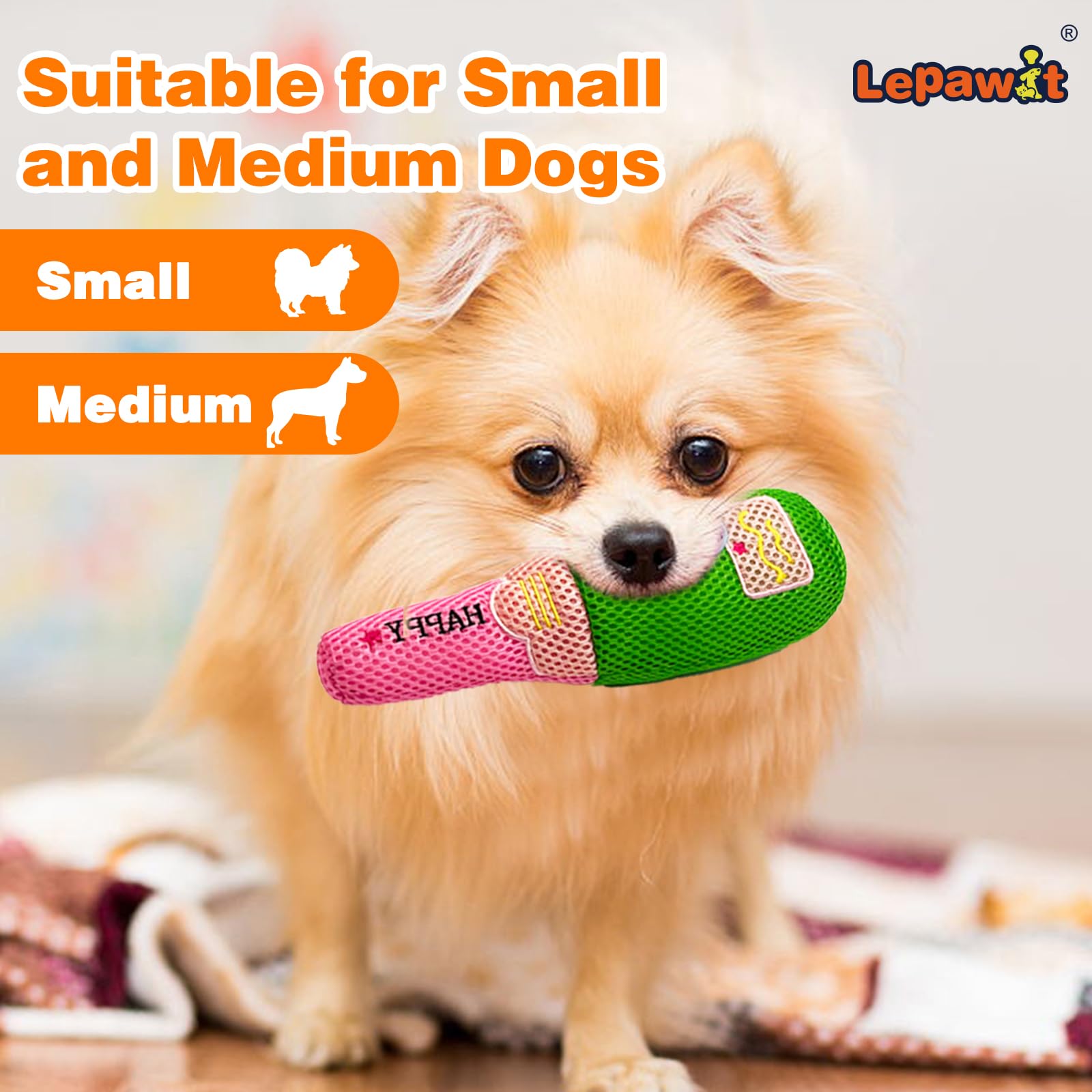 Durable Squeaky Dog Toys for Small & Medium Dogs - Floating Chew Toys with Mesh for Teeth Cleaning, Fun Champagne-Themed Pet Gifts - Perfect for Pool Play, Training & Dental Health
