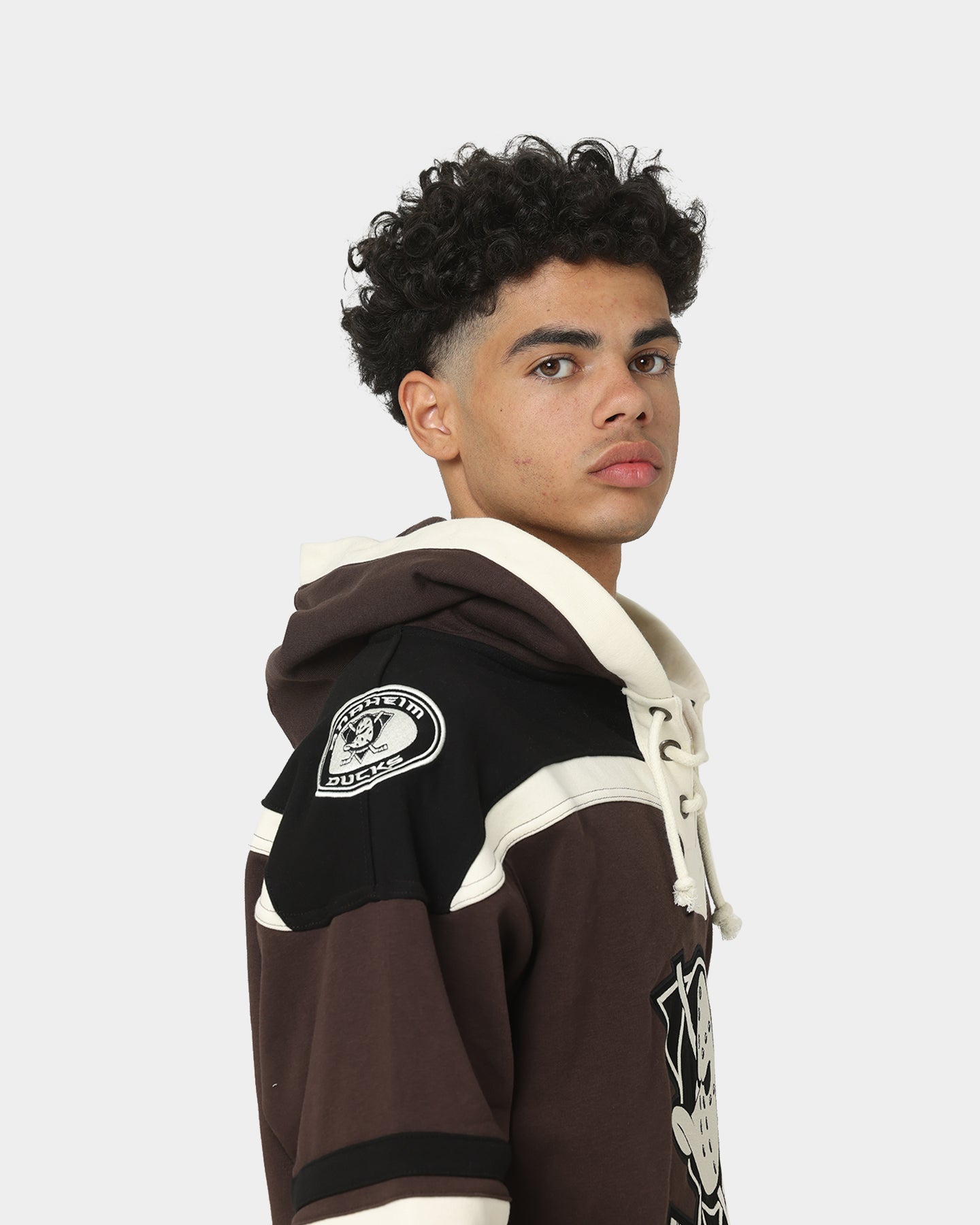 47 Brand Anaheim Ducks Superior Lacer Hoodie Brown - Men's Warm Zip-Up NHL Hockey Fan Hooded Sweatshirt for Game Day & Outdoor Activities