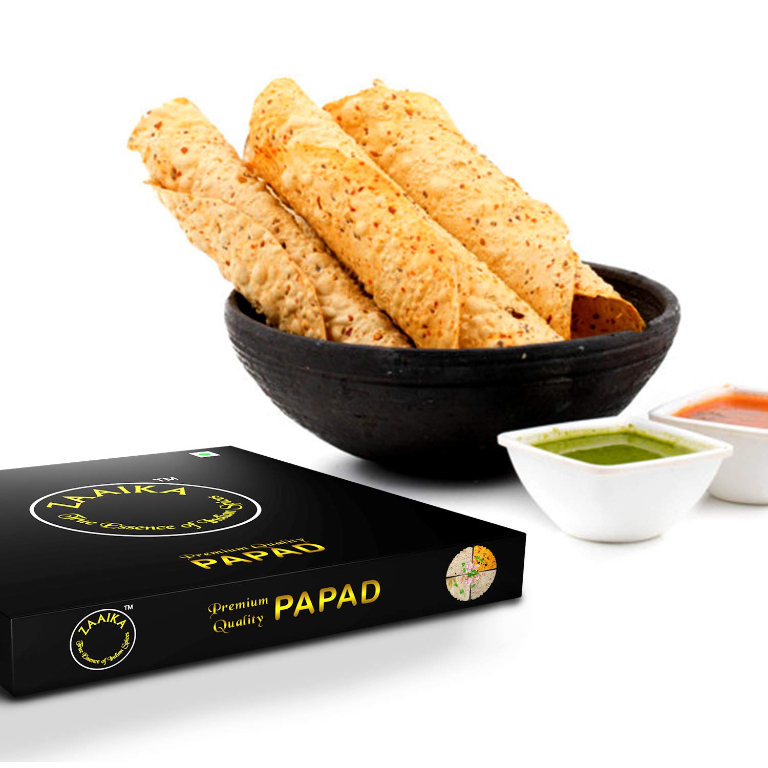 Premium Zaaika Rajasthani Papad - Crunchy Indian Snack Made with Moong & Urad Dal Mix - 500g Pack - Perfect for Parties, Tea Time & Healthy Munching