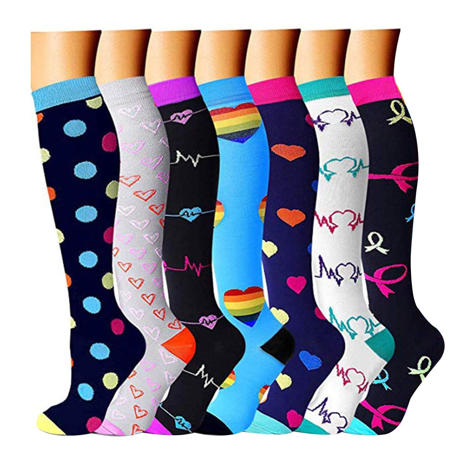**Unisex Compression Calf Socks – 7 Pairs Wide Sports Socks, Cable Knit for Running & Workouts – Perfect for Christmas Stockings & Athletic Performance**