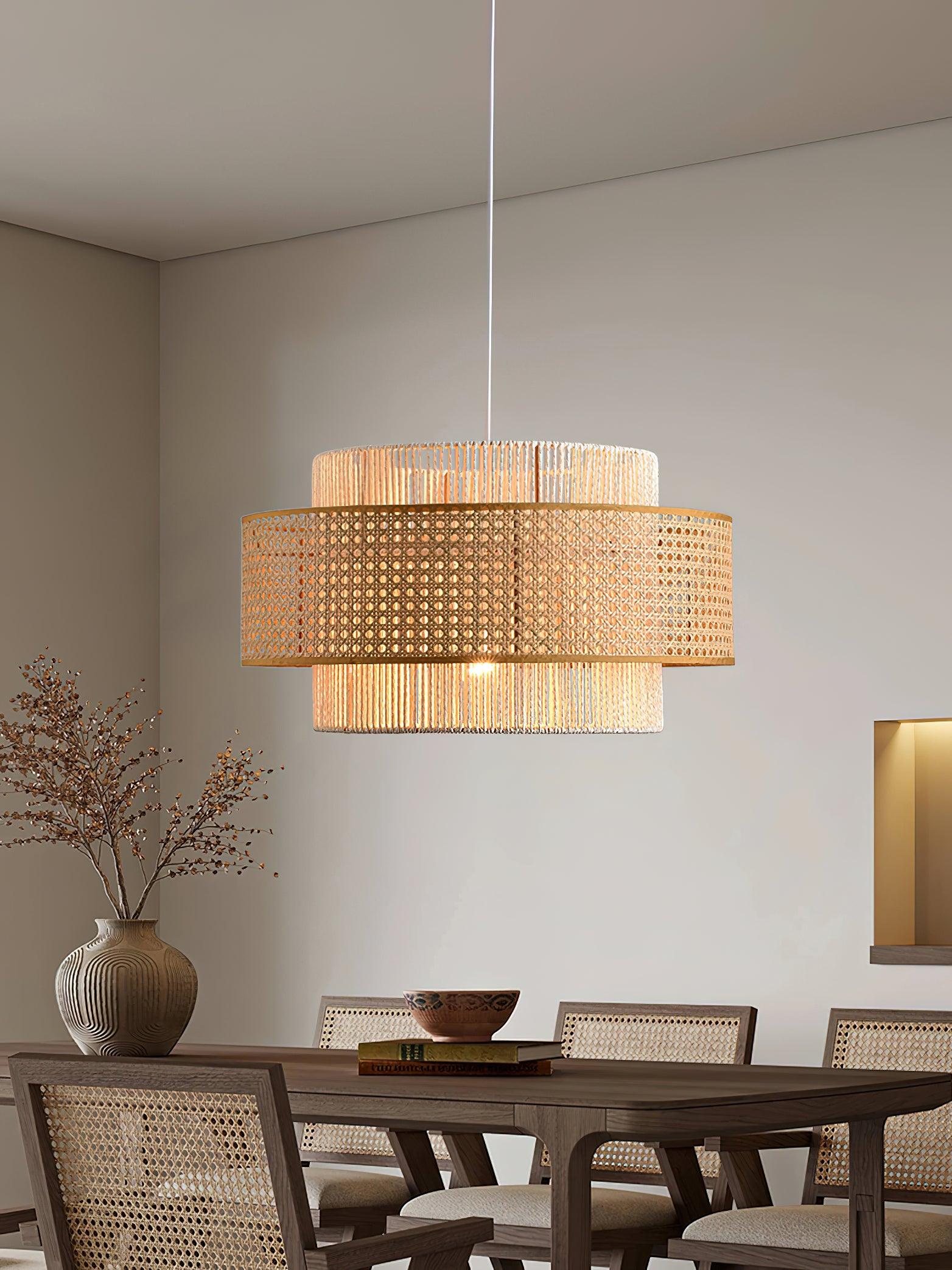 Modern Concentric Pendant Light Fixture - Sleek Minimalist Design for Kitchen Island, Dining Room & Bedroom Lighting - Dimmable LED Hanging Lamp for Home Decor