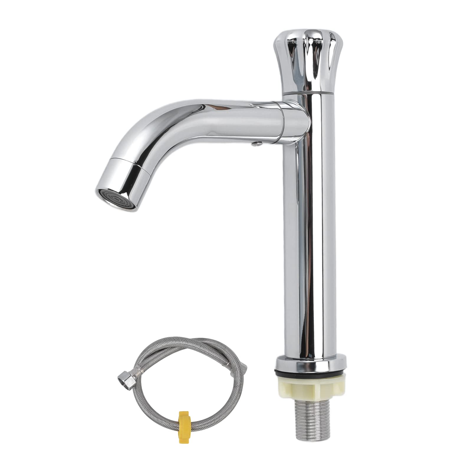 Heavy Duty Stainless Steel G1/2 Kitchen Sink Faucet with Single Round Handle - Silver Finish for Modern Kitchen & Washroom | Durable & Stylish Water Faucet for Cooking, Washing Dishes & Hand Cleaning