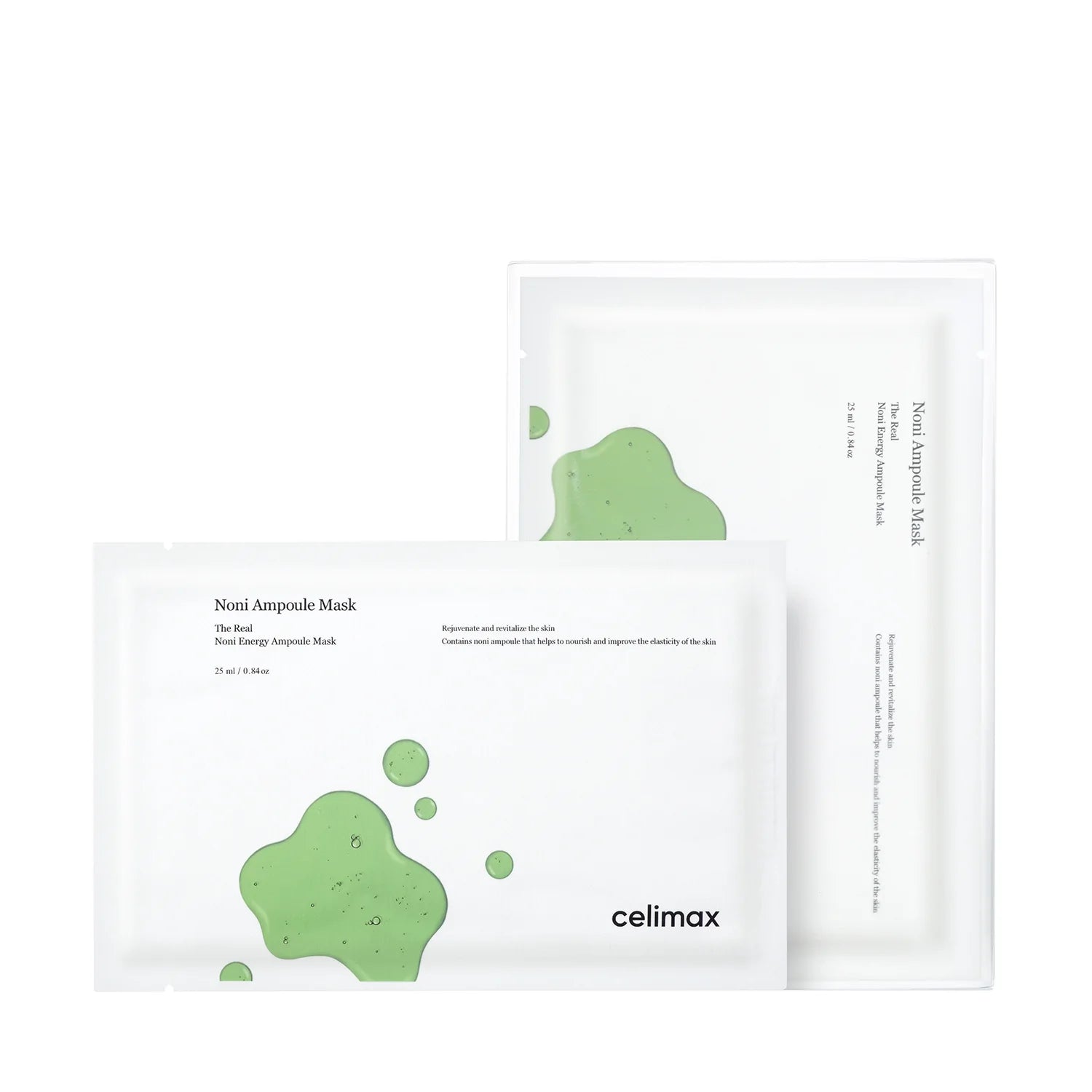 Celimax The Real Noni Energy Ampoule Mask 25ml (5-Pack) - Hydrating & Revitalizing Facial Sheet Mask for Glowing Skin - Perfect for Daily Skincare & Spa Nights