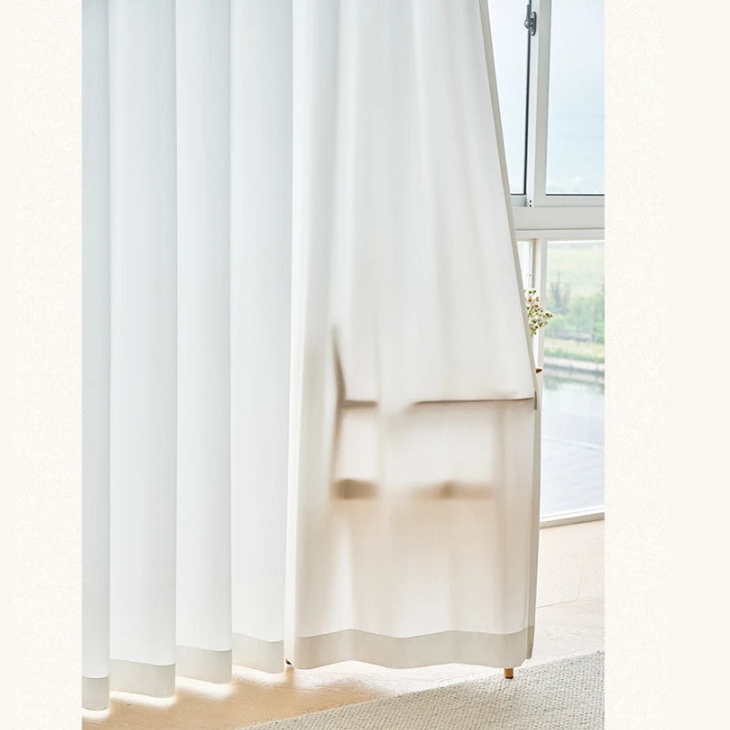 Anna White Polyester Blackout Curtains - Scratch Resistant & Light Filtering Custom Window Treatments for Living Room, Bedroom & Nursery
