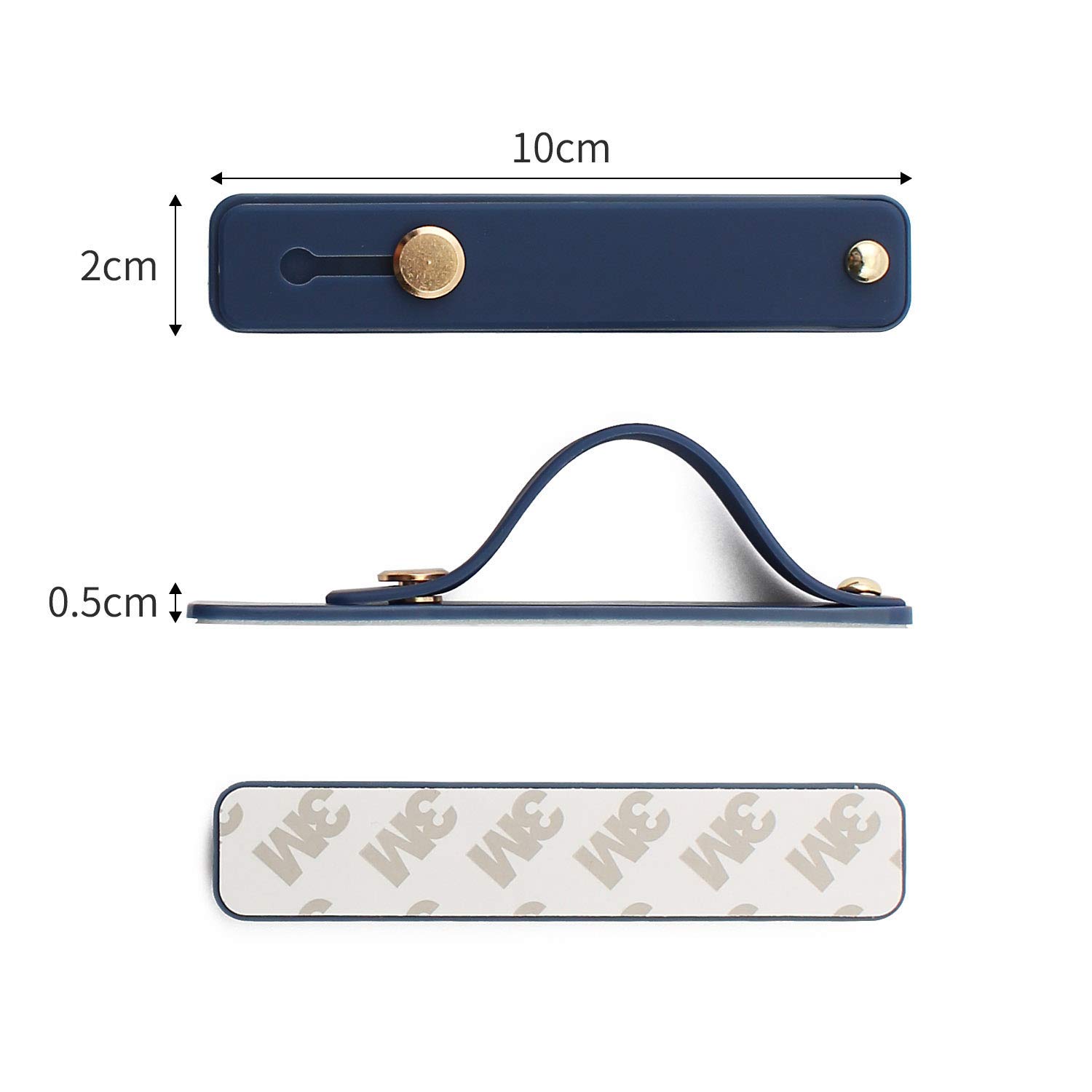 Yetaida Removable & Reusable Phone Grip Strap - Universal Silicone Finger Loop & Telescopic Kickstand for iPhone, Samsung, Pixel Smartphones (Navy) | Perfect for Gaming, Video Calls & One-Handed Use