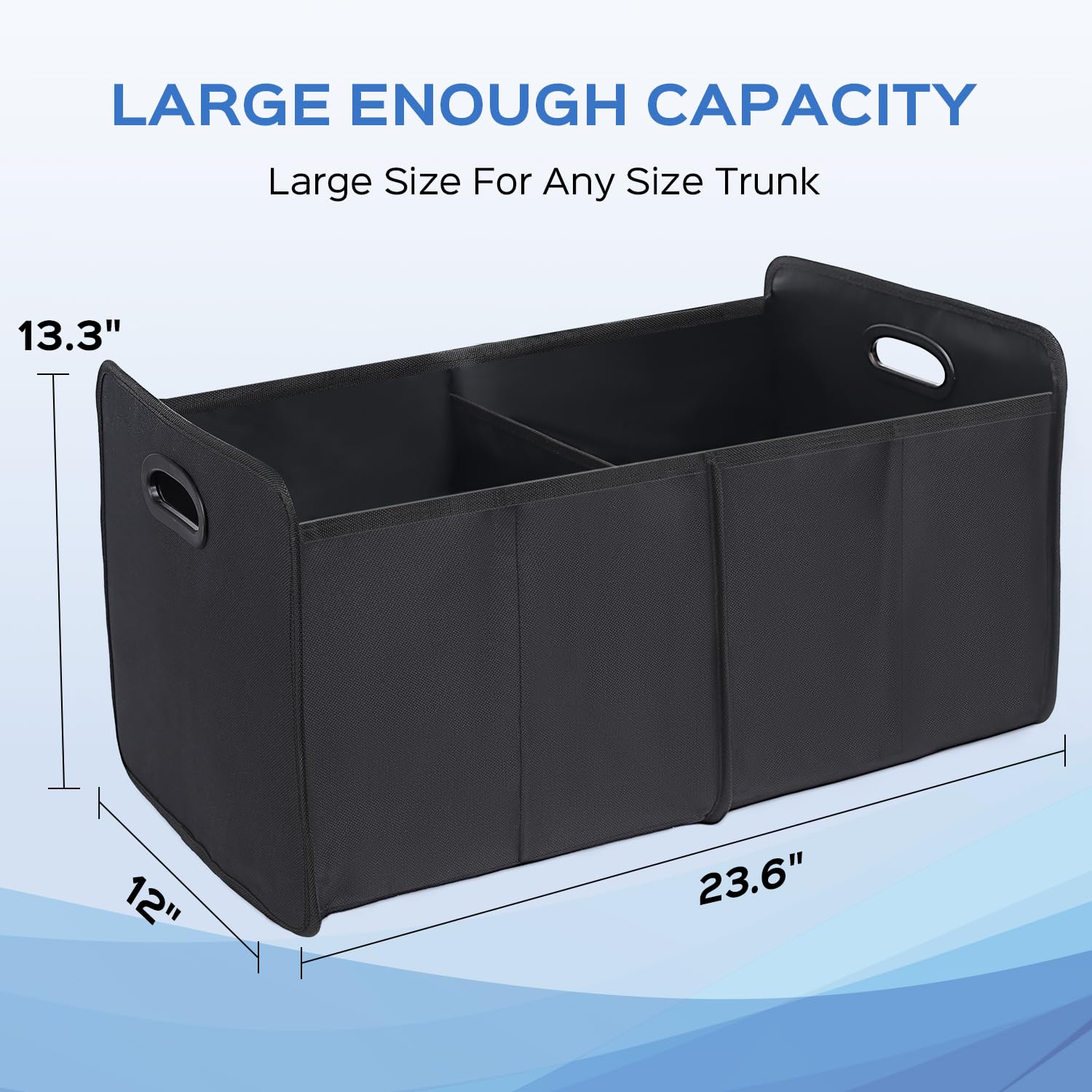Foldable Waterproof Car Trunk Organizer - Collapsible Storage for SUV, Truck & Van | Durable Auto Organizer for Travel, Groceries & Road Trips