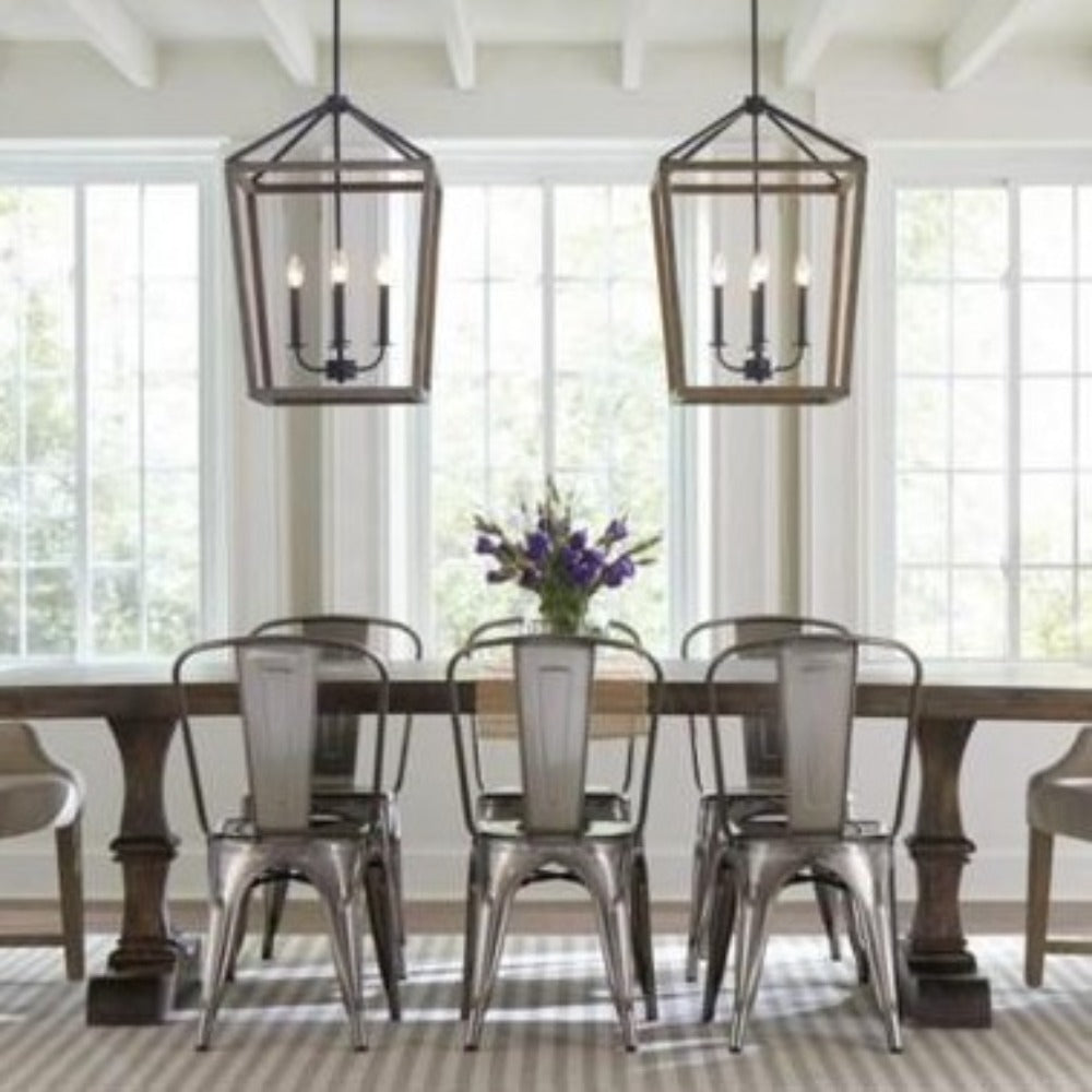 Elegant Alder Wood Chandelier - Modern Rustic Ceiling Light Fixture for Dining Room, Living Room & Bedroom Decor