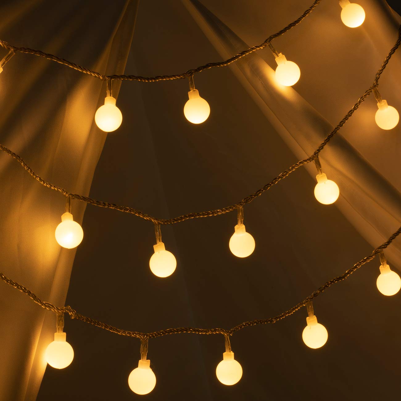 100 LED 49 FT Globe Ball String Lights with Remote - 8 Lighting Modes, Extendable Fairy Lights for Indoor & Outdoor Decor - Perfect for Weddings, Birthdays, Christmas Trees, Garden Parties and Home Ambiance (Warm White)