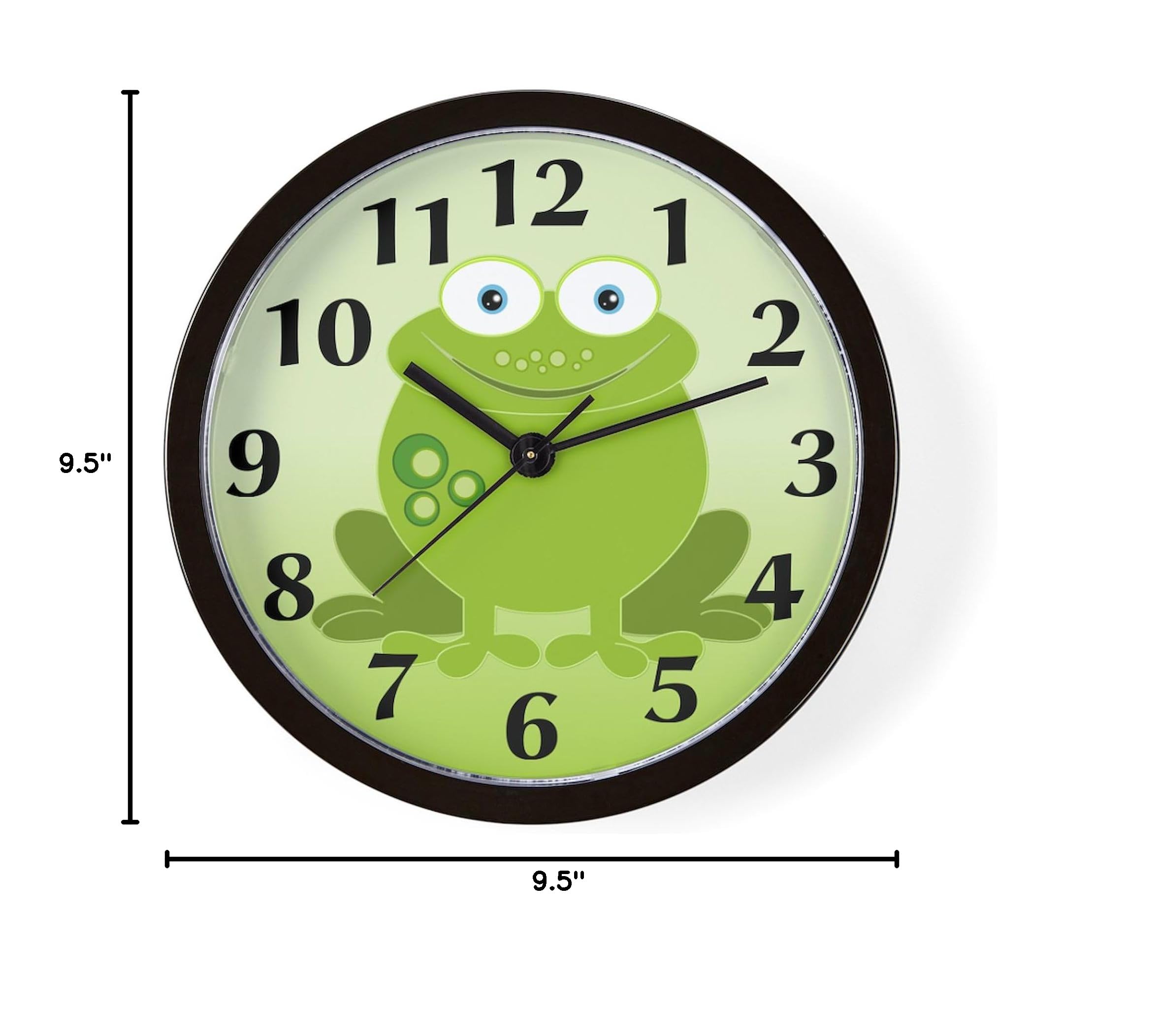 Green Frog 10 Inch Wall Clock - Decorative Home & Office Clock for Living Room, Kitchen, Bedroom or Workspace | Perfect Gift for Nature Lovers