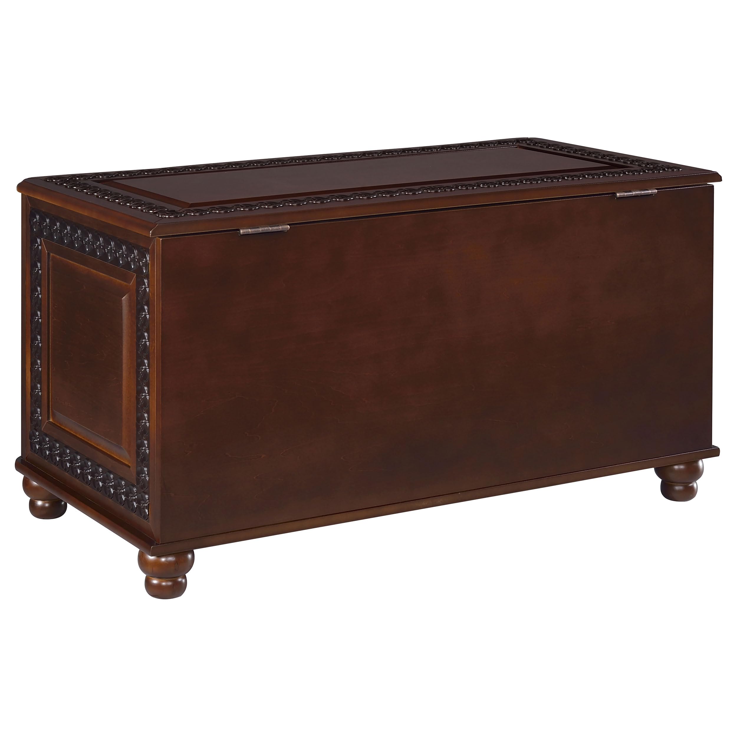 Coaster Home Furnishings Finlay Traditional 40-Inch Wood Storage Trunk - Cedar Lined Hope Chest for Bedroom, Kids Room & Nursery - Dark Tobacco Finish (900012) - Perfect for Blanket Storage, Toy Organization & Seasonal Decor