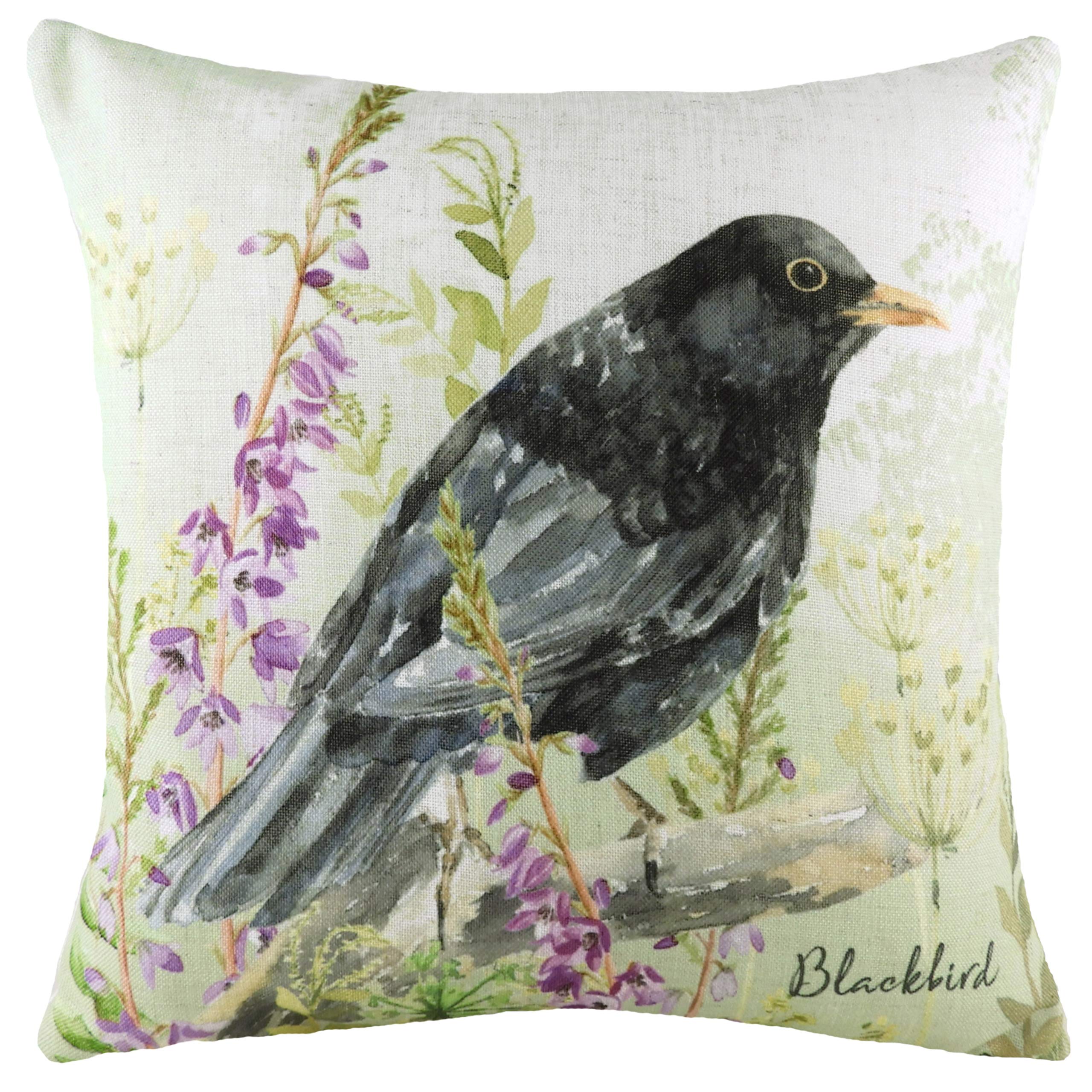 Premium Blackbird Printed Throw Pillow Cover - Soft Decorative Cushion Case for Sofa, Bed & Home Decor - 18x18 Inches - Machine Washable
