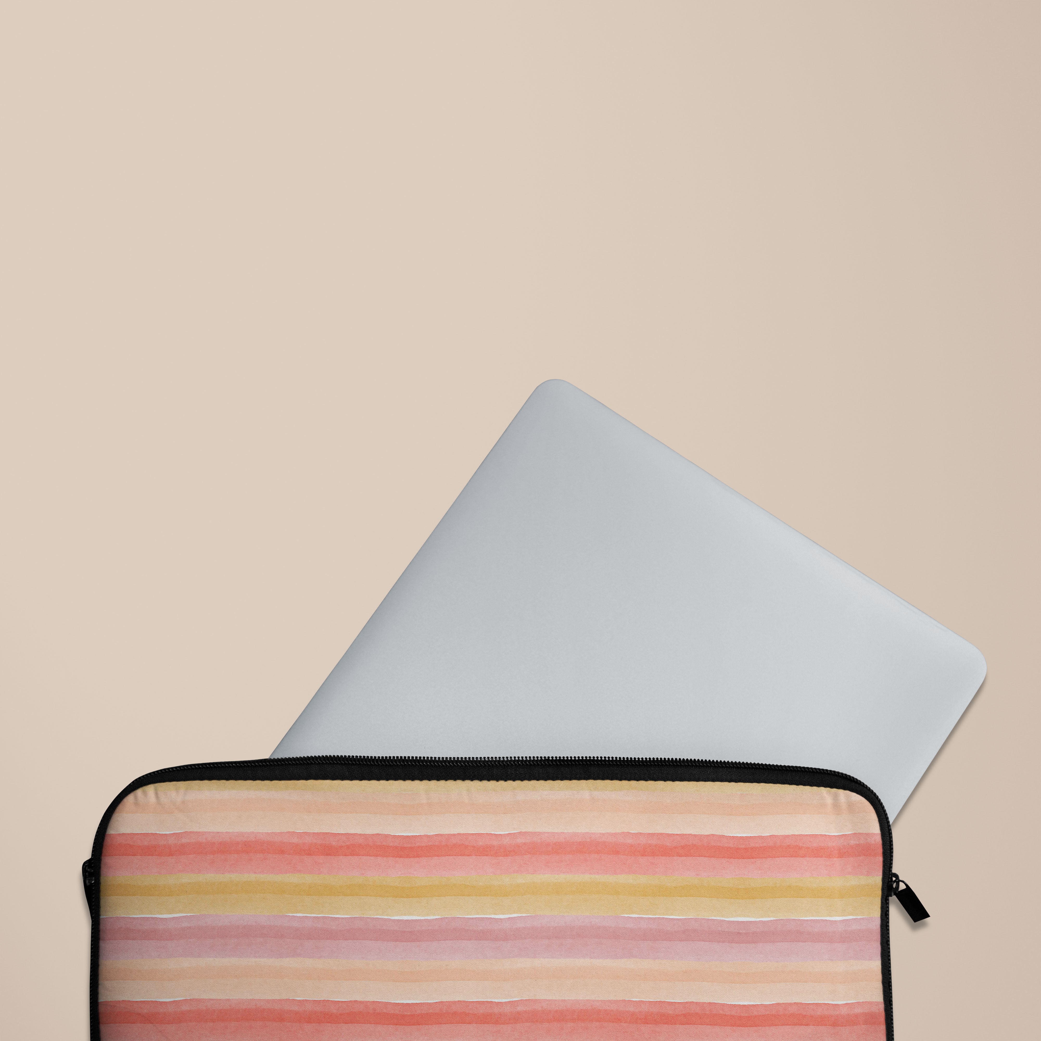 Premium Laptop Sleeve with Warm Hues - Protective 13-15 Inch Neoprene Case for MacBook & Notebooks - Perfect for Work, Travel & School