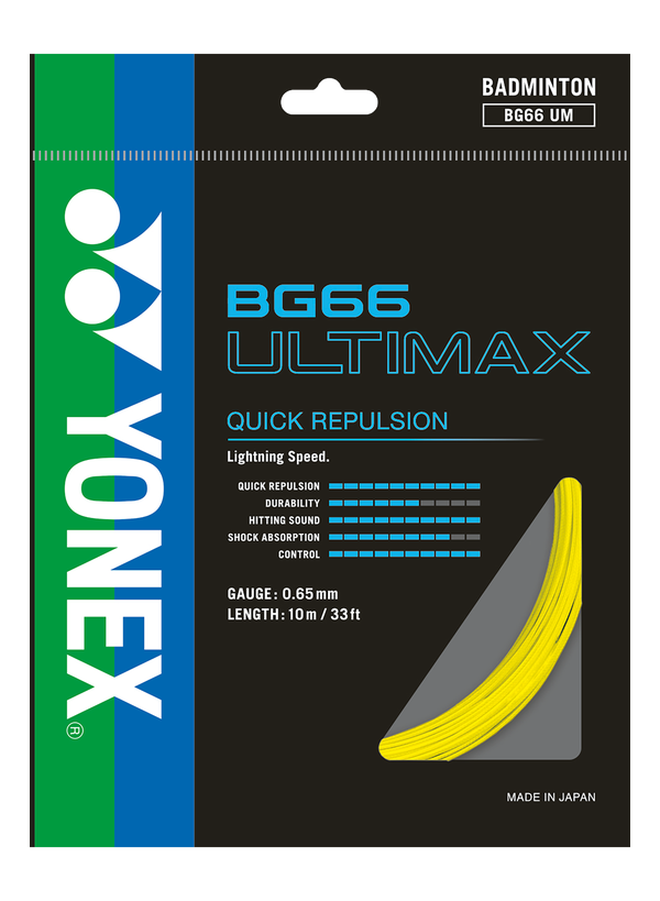 Yonex BG66 Ultimax Badminton String - High Performance Synthetic Gut for Power & Control | Perfect for Tournaments & Training Sessions