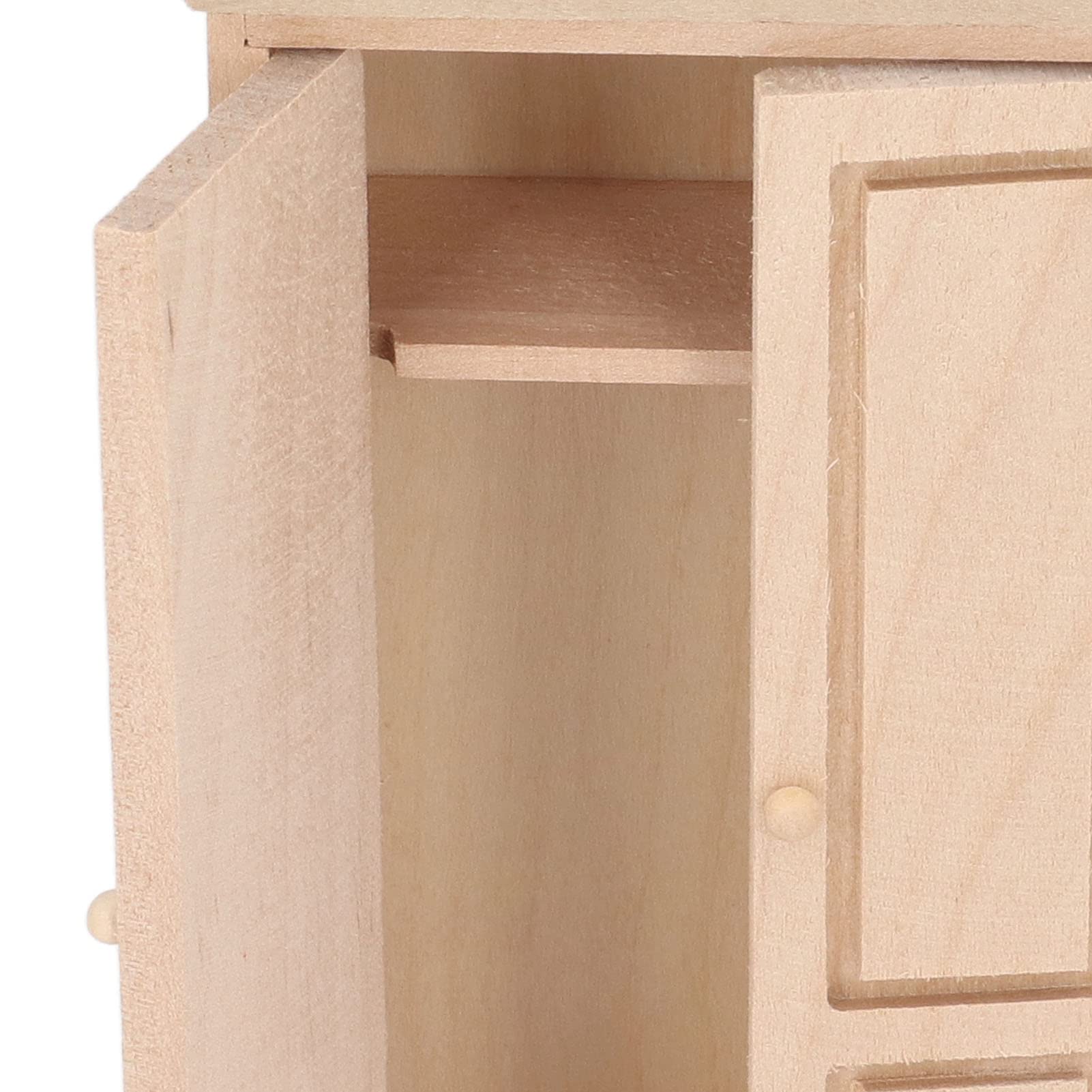 1/12 Scale Miniature Wooden Wardrobe - Double Door Dollhouse Closet for Cabinet, Mini House Furniture & Doll Accessories | Perfect for DIY Dollhouse Decor, Miniature Room Displays & Collectors