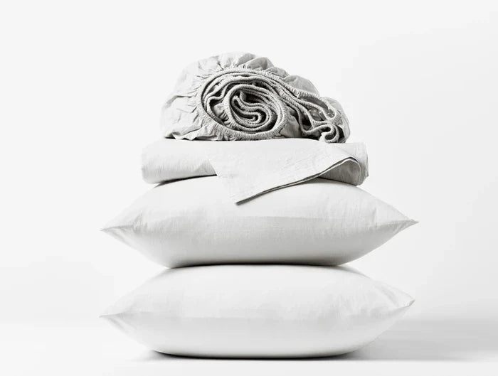 Organic Crinkled Percale Sheet Set - 100% Cotton, Breathable & Soft Bed Sheets for All Seasons - Perfect for Home, Hotel, and Airbnb Use