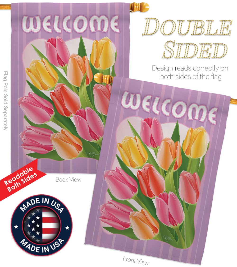 Tulips Spring Floral House Flag 28x40