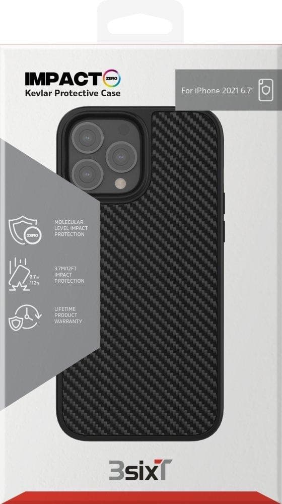 Impact Zero® Kevlar Protective Case for iPhone 13 Pro Max - Ultra Thin Military-Grade Shockproof Cover with Screen Protector for Everyday Use, Work & Outdoor Activities