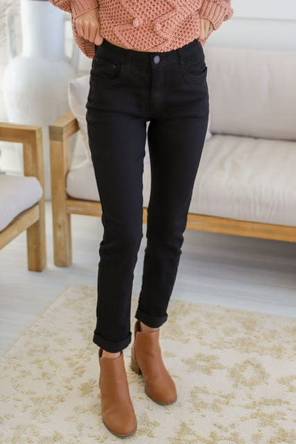 Country Denim Australia Mom Relaxed Jeans for Women - Classic Black High Waist Comfortable Stretch Denim Pants | Perfect for Casual Wear, Weekend Outings & Everyday Comfort