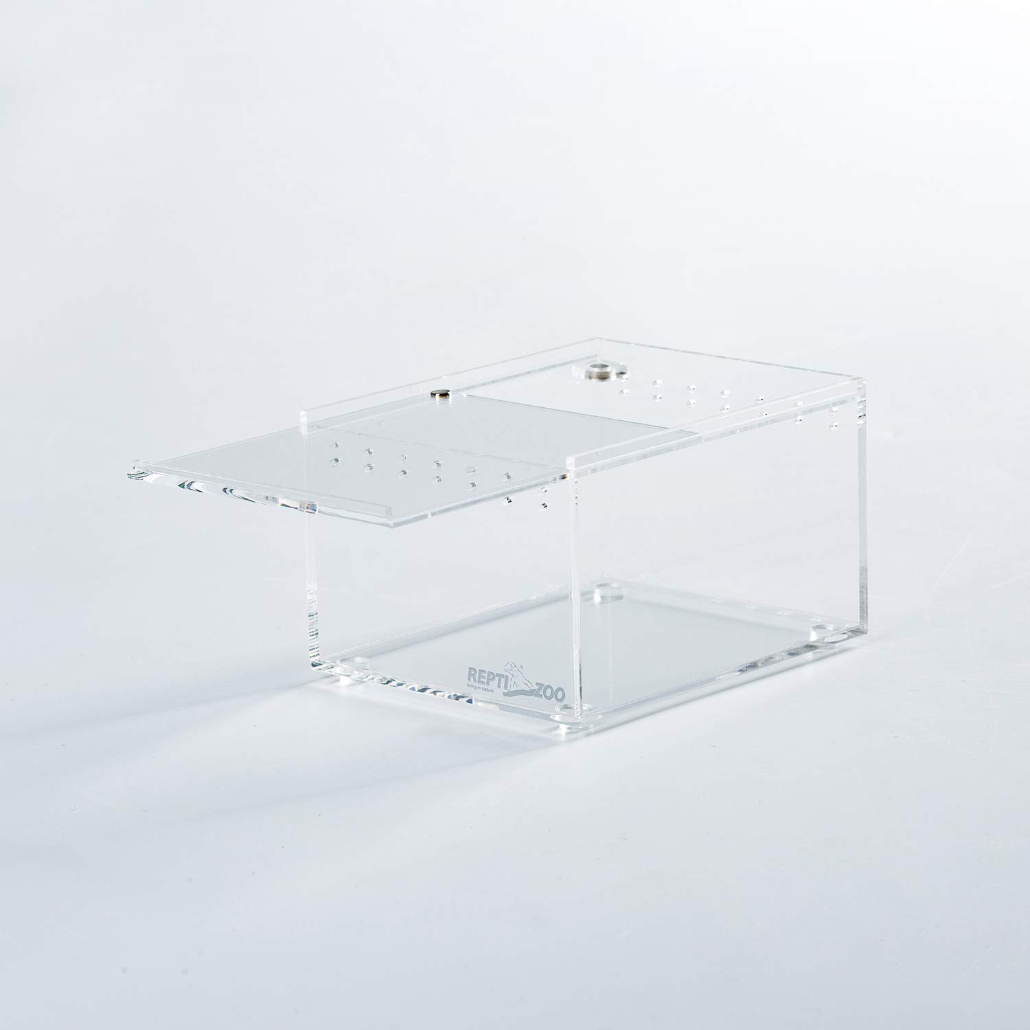 REPTI ZOO Magnetic Acrylic Reptile Terrarium - 4.1x3.3x2.5 Inch Nano Enclosure for Tarantulas, Scorpions, Lizards, Isopods & Insects | Perfect Breeding Box for Mantis, Roaches & Invertebrates | Ideal for Pet Habitat, Classroom Observation & Science Projects