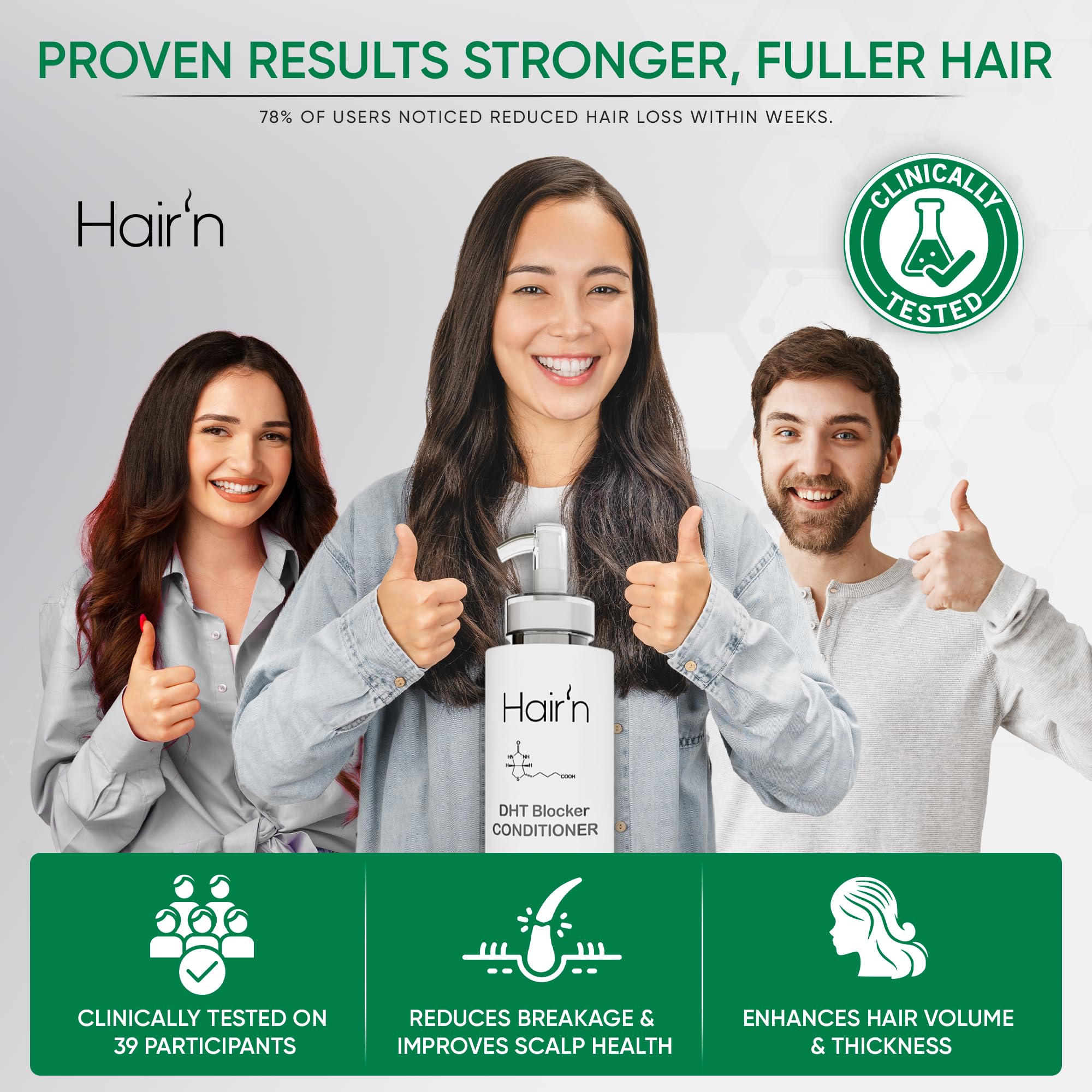 DHT Blocker Shampoo & Conditioner Set for Hair Growth - Vegan Formula with Biotin, Argan Oil & Keratin | Sulfate-Free, Paraben-Free Hair Care for Men & Women | Moisturizing Treatment with 30 Natural Botanicals | Perfect for Thinning Hair & Scalp Care