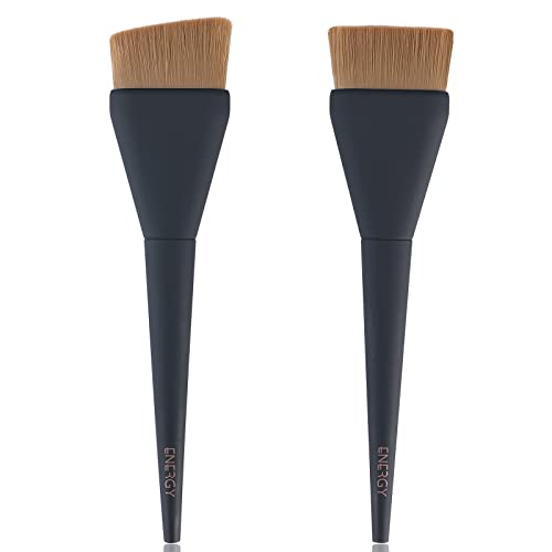 Professional Makeup Brushes Set - Flat Top & Angled Kabuki Foundation Brushes for Liquid, Cream, Concealer & Blush | Perfect for Flawless Blending & Airbrush Finish | Ideal for Daily Makeup, Contouring & Professional Studio Use