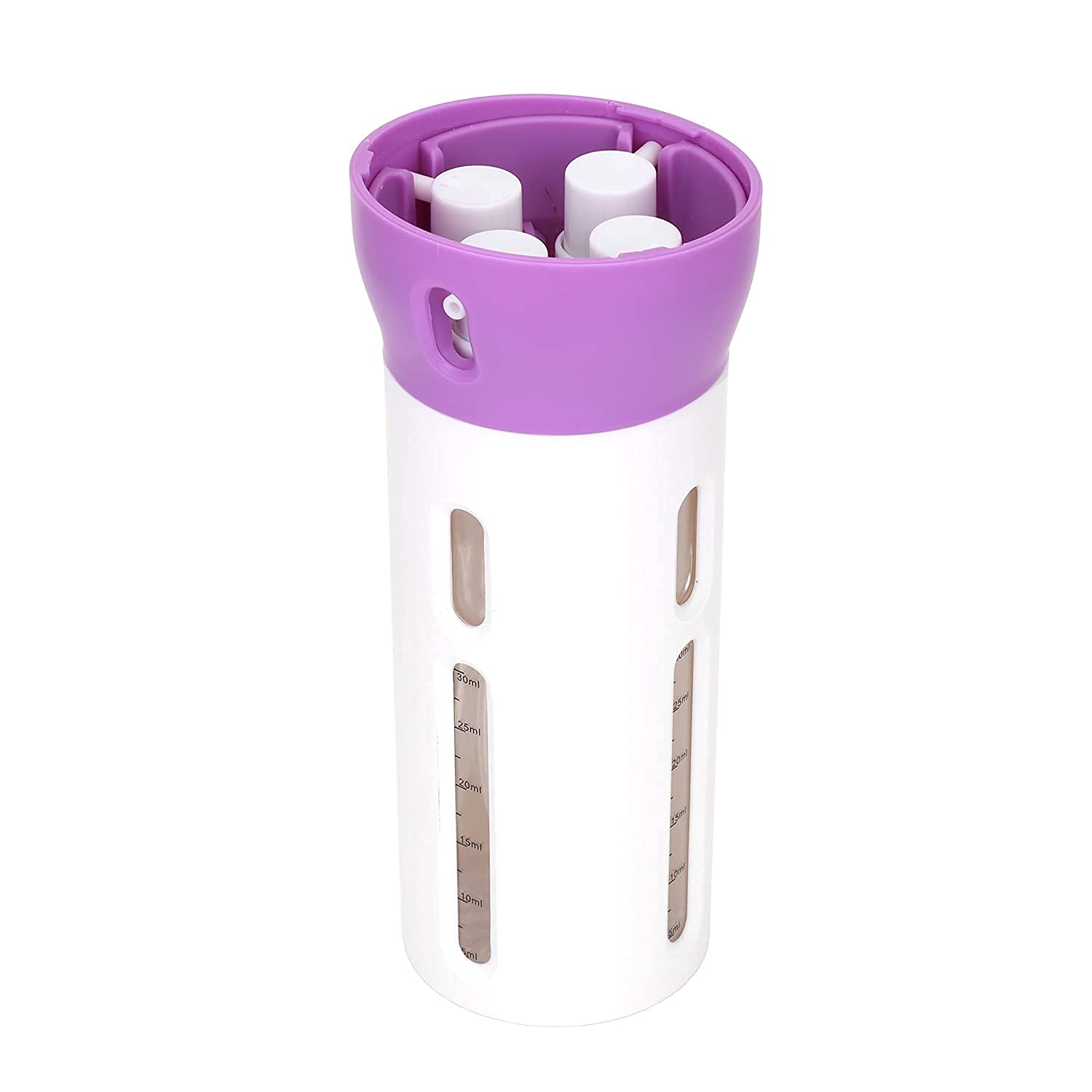 Styxon 4-in-1 Travel Bottle Dispenser Set - 4 Empty 1.4oz (40ml) Reusable Cosmetic Containers for Sanitizer, Soap, Lotion & Skincare - Leakproof ABS Plastic - Perfect for Travel, Gym, Camping & Daily Essentials Organization