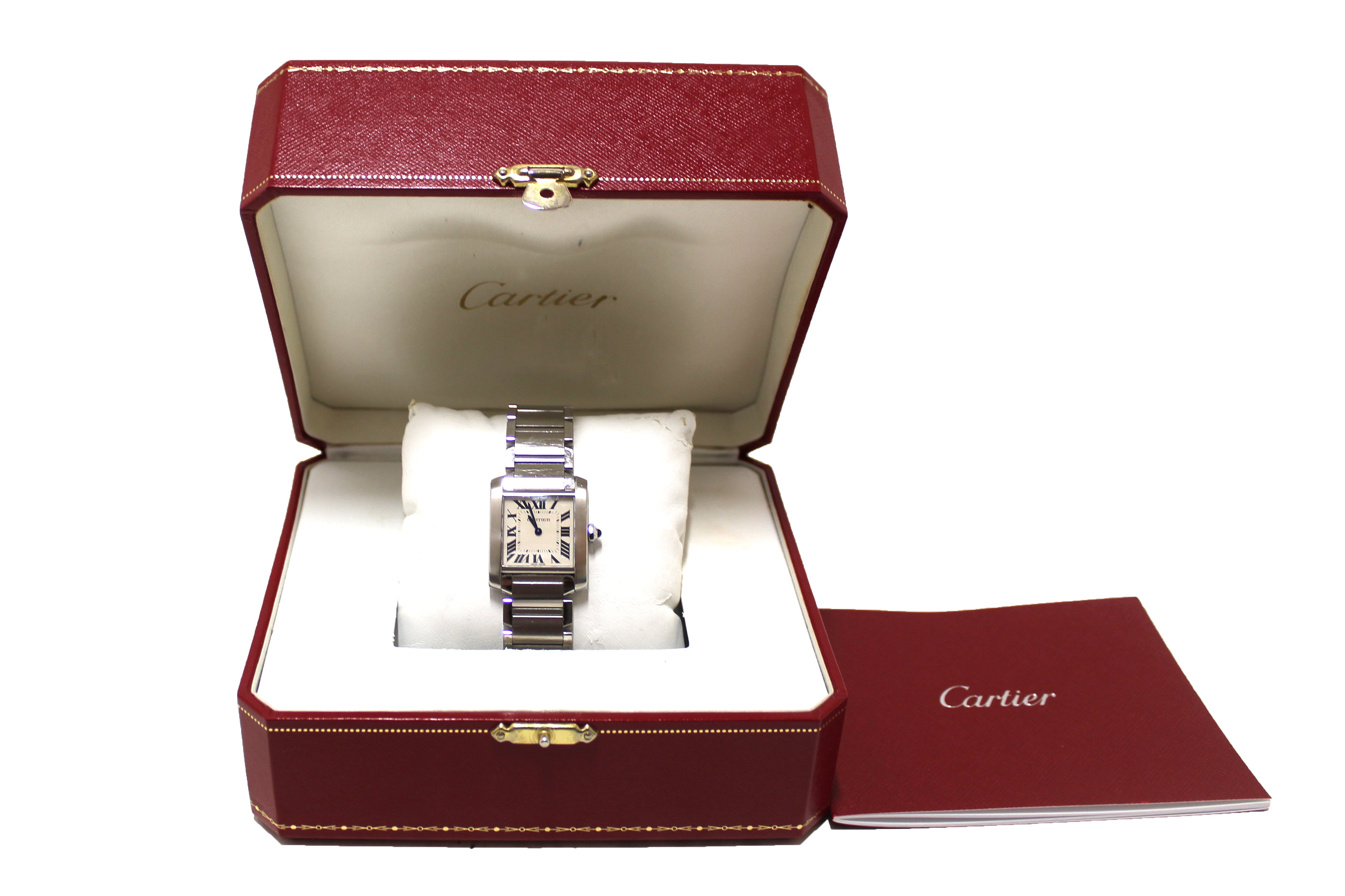 Authentic Cartier Stainless Steel Medium Tank Française Watch - Luxury Unisex Timepiece for Business & Formal Occasions