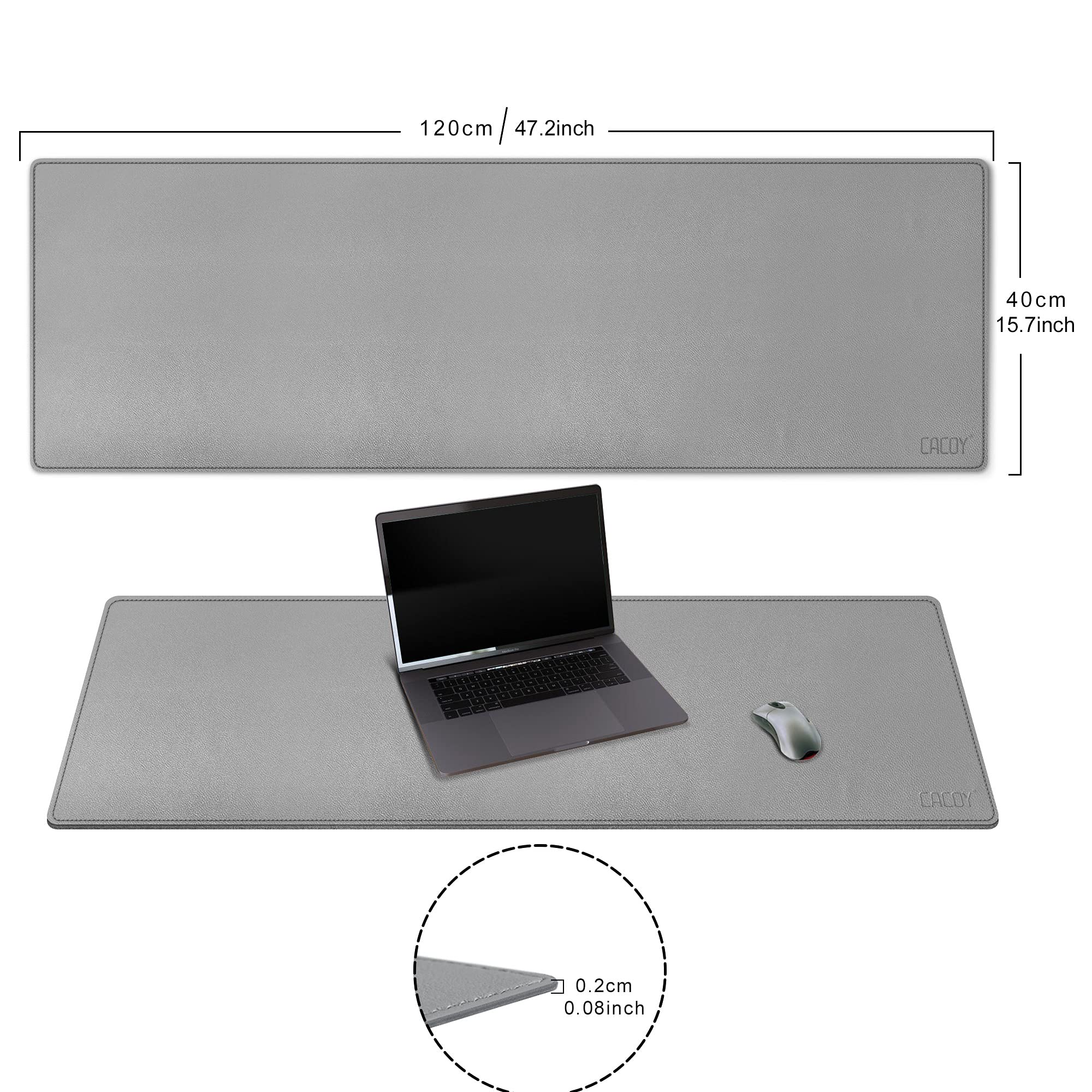 Premium Cacoy Genuine Leather Desk Mat - Extra Large 47.2