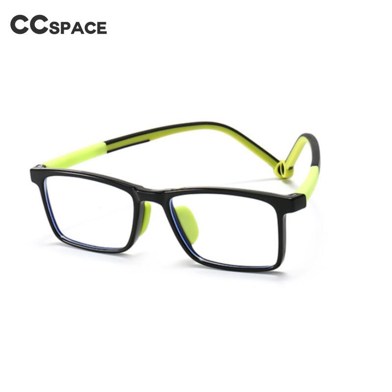 CCspace Unisex Youth Full Rim Square Silicone Eyeglasses 54673 - Trendy Lightweight Glasses for Kids & Teens - Perfect for School, Reading & Daily Wear