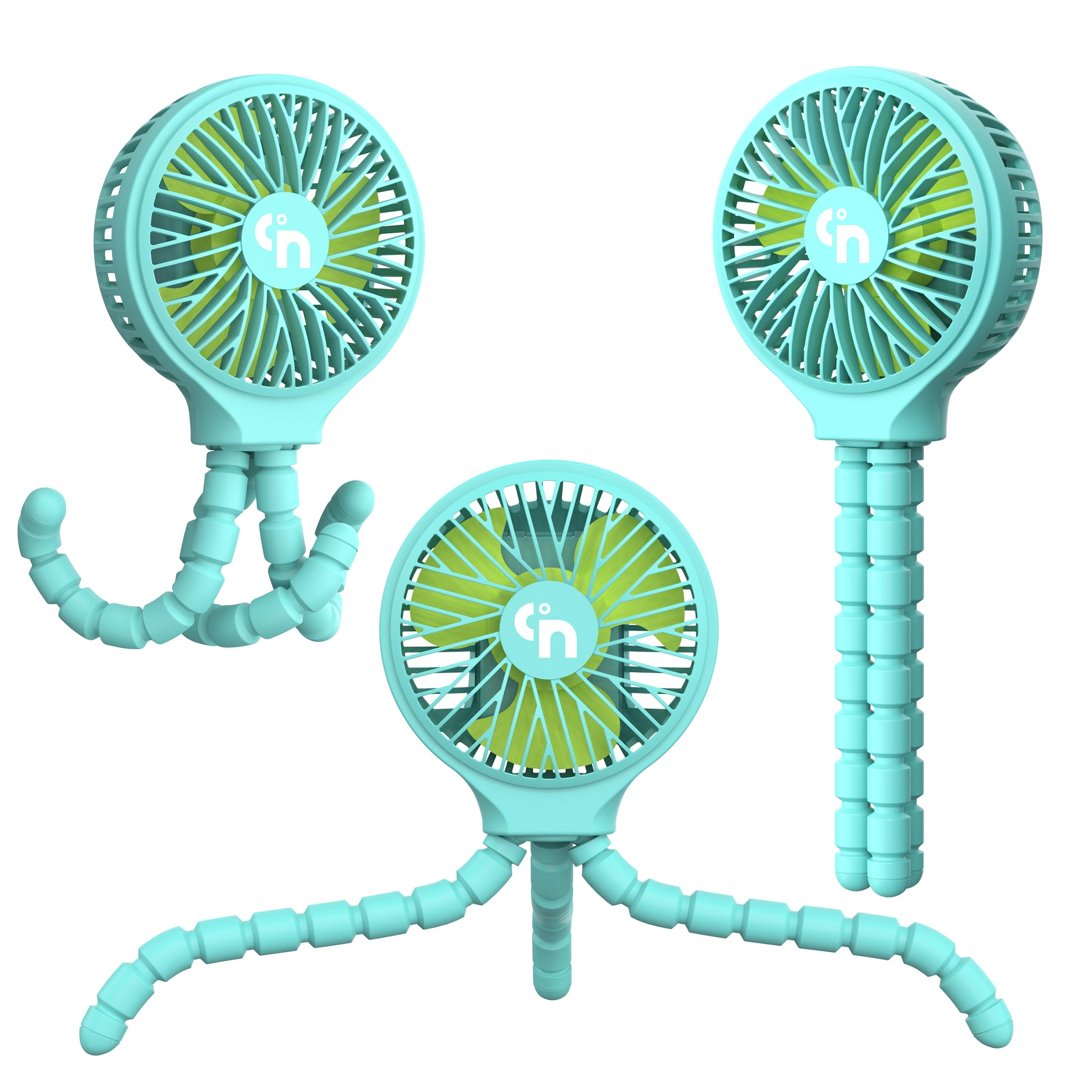 HomeLifairy Rechargeable Stroller Fan - Portable USB Clip On Fan for Baby Stroller, Car Seat & Desk - Battery Operated Mini Handheld Personal Cooling Fan (Blue) | Perfect for Outdoor Activities, Travel & Office Use