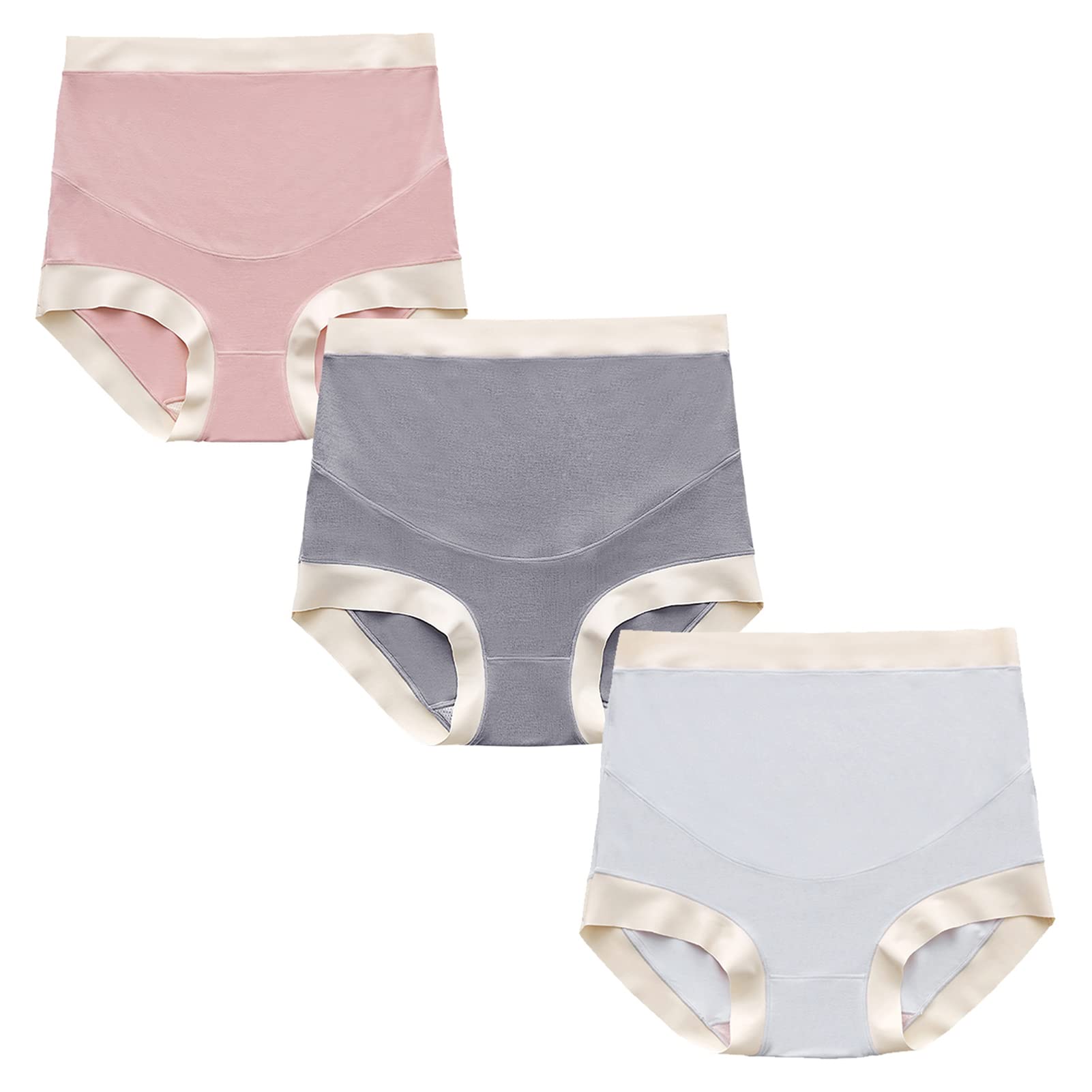 AIEOE Maternity Panties Over the Belly - Modal High Waisted Pregnancy Underwear for Comfort & Support - Over Bump 3 Pack (L-2XL) - Perfect for Daily Wear, Sleeping & Postpartum Recovery