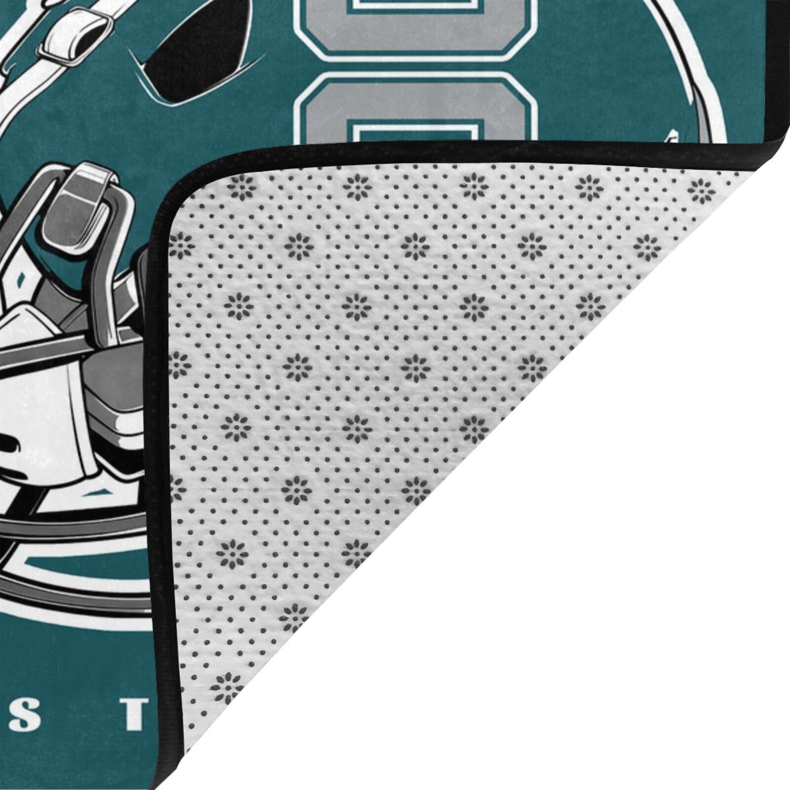Custom Philadelphia Eagles Football Rug - Personalized Bedroom Area Rugs with Name & Number - Unique Sports Fan Gift for Men & Women - Perfect for Game Room Decor, Fan Cave, or Sports-Themed Bedroom
