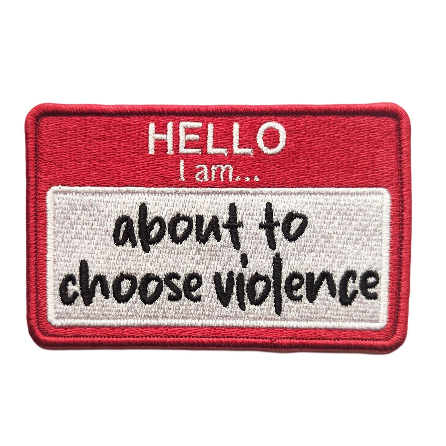 Choose Violence Iron On Patch - Funny Sarcastic Embroidered Badge for Jackets, Bags & DIY Crafts - Perfect for Punk, Goth & Rebellious Fashion Styles