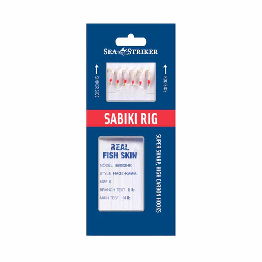 Sea Striker Red Bead Sabiki Rigs - Premium Saltwater Fishing Lures for Catching Baitfish - Perfect for Pier, Surf and Offshore Fishing Adventures