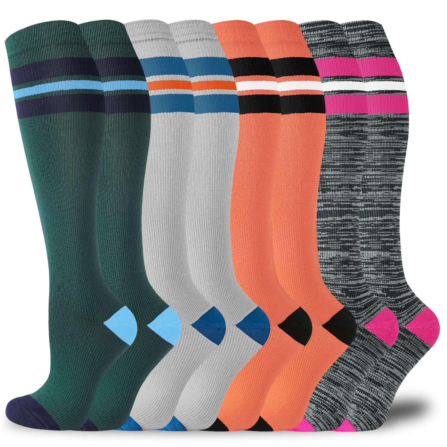 Aoliks 20-30 mmHg Compression Socks for Women & Men - Best for Running, Nursing, Travel, Cycling & Sports - Improve Blood Circulation & Reduce Swelling (Perfect for Long Flights, Workouts & Standing All Day)
