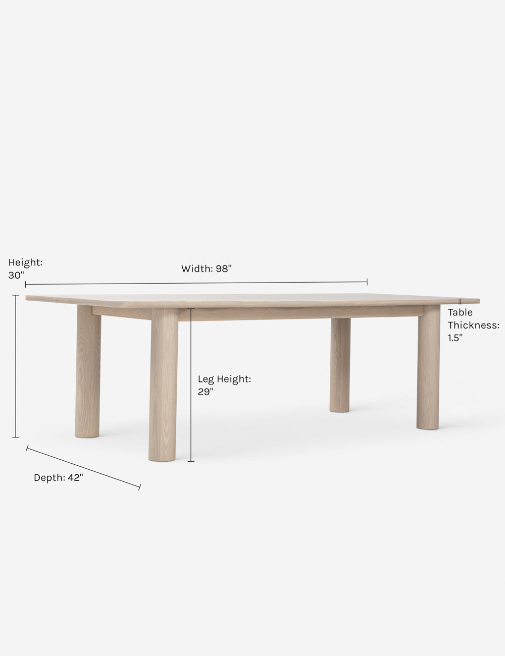 Sun at Six Arc Dining Table - Modern Solid Wood Dining Table for 6-8 People | Perfect for Family Gatherings & Dinner Parties
