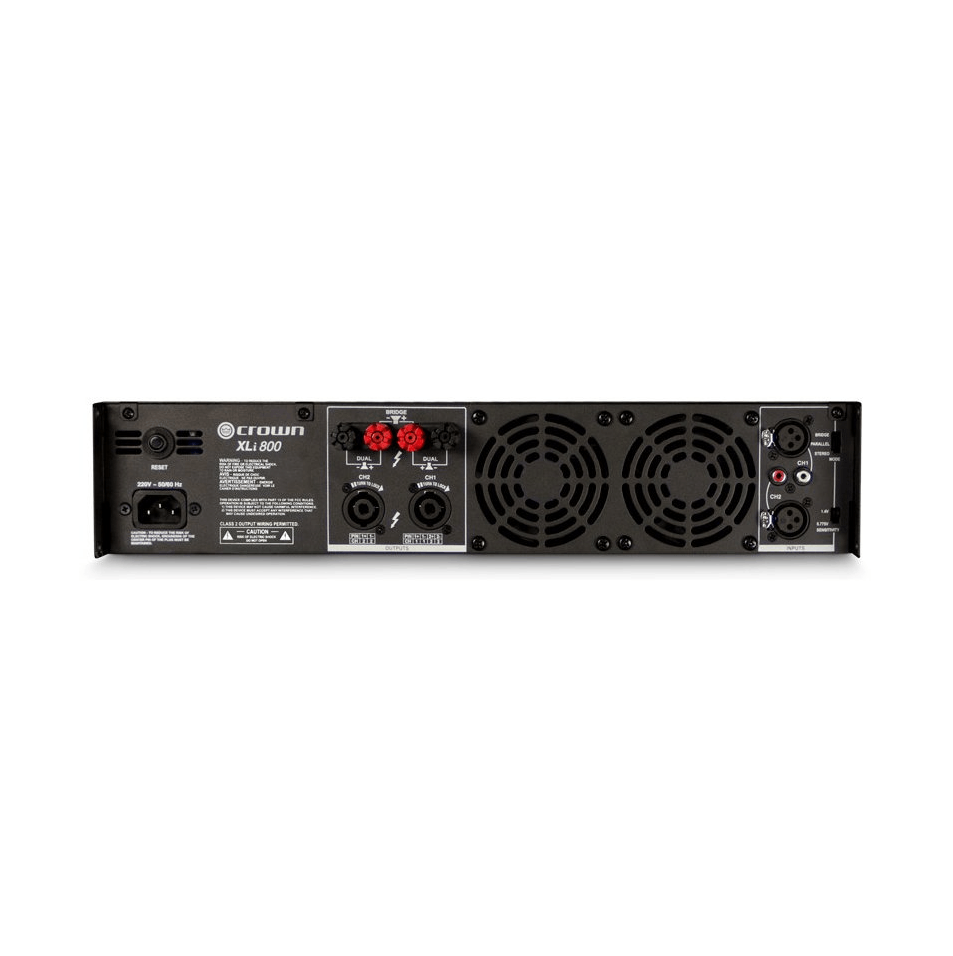 Crown XLi800 Professional Power Amplifier - 800W High Performance Audio Amp for Live Sound, DJ, and Studio Use